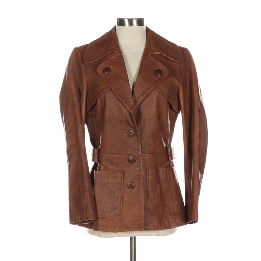 Karen Kane Leather Notch Lapel Jacket