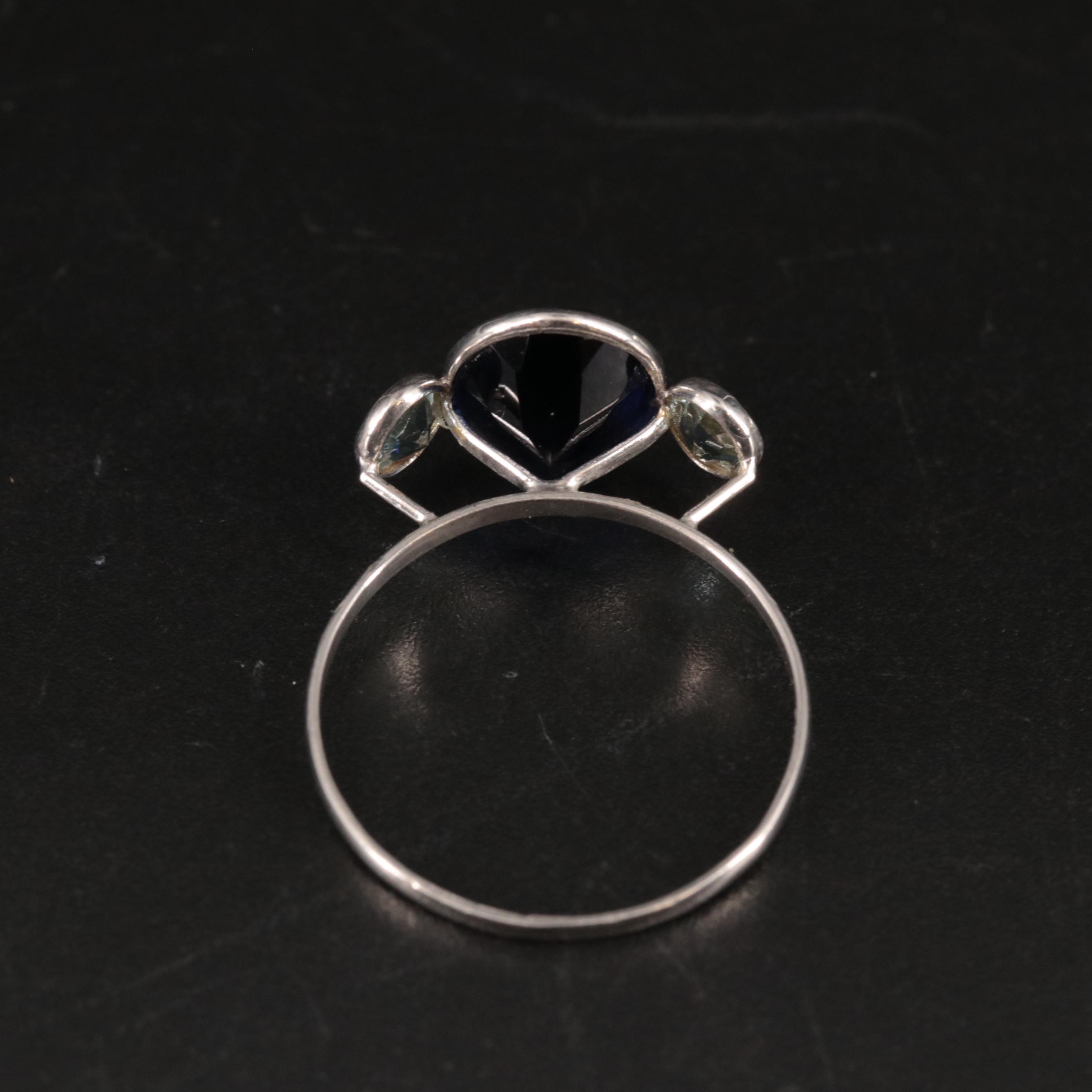 14K Sapphire and Aquamarine Ring