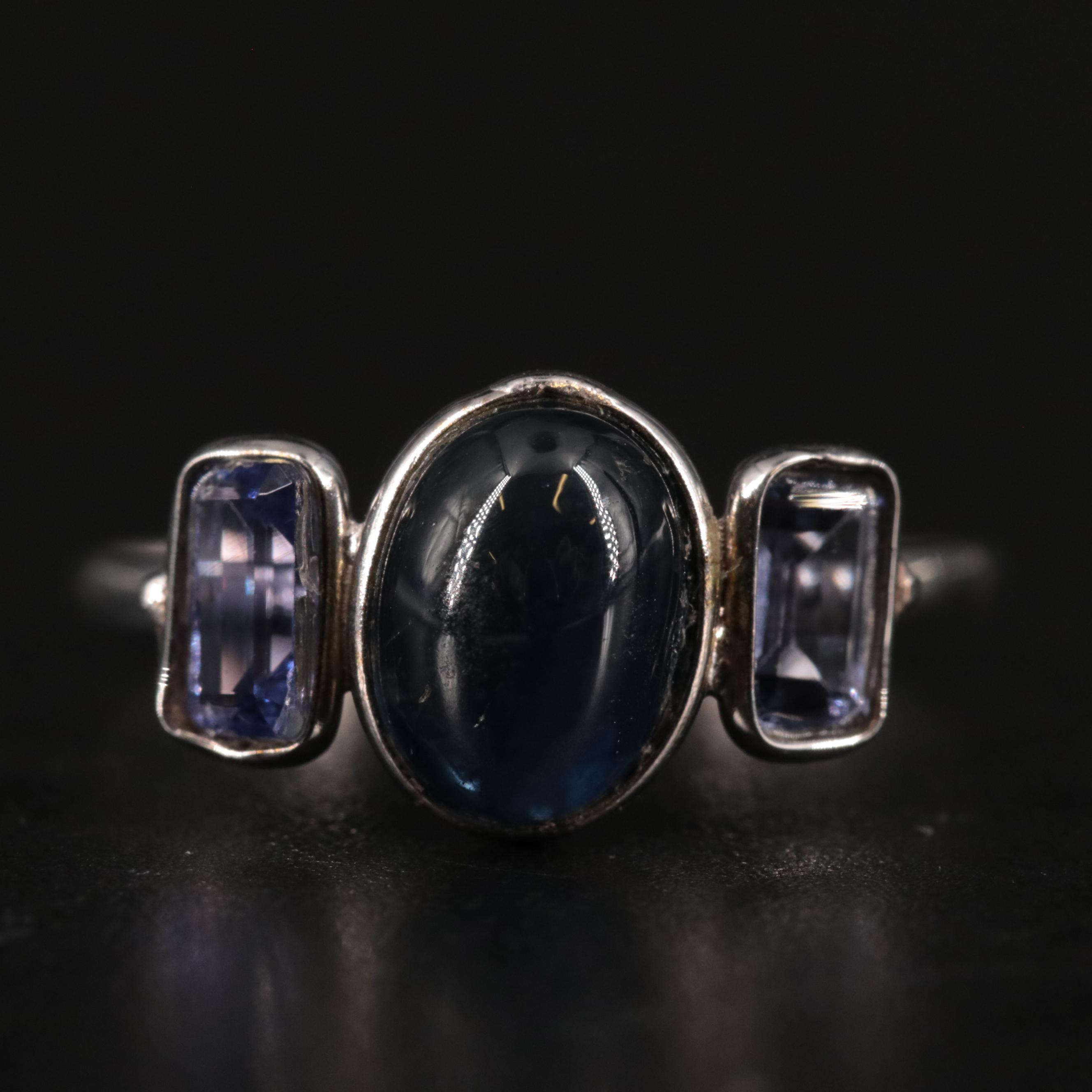 14K Sapphire and Tanzanite Ring