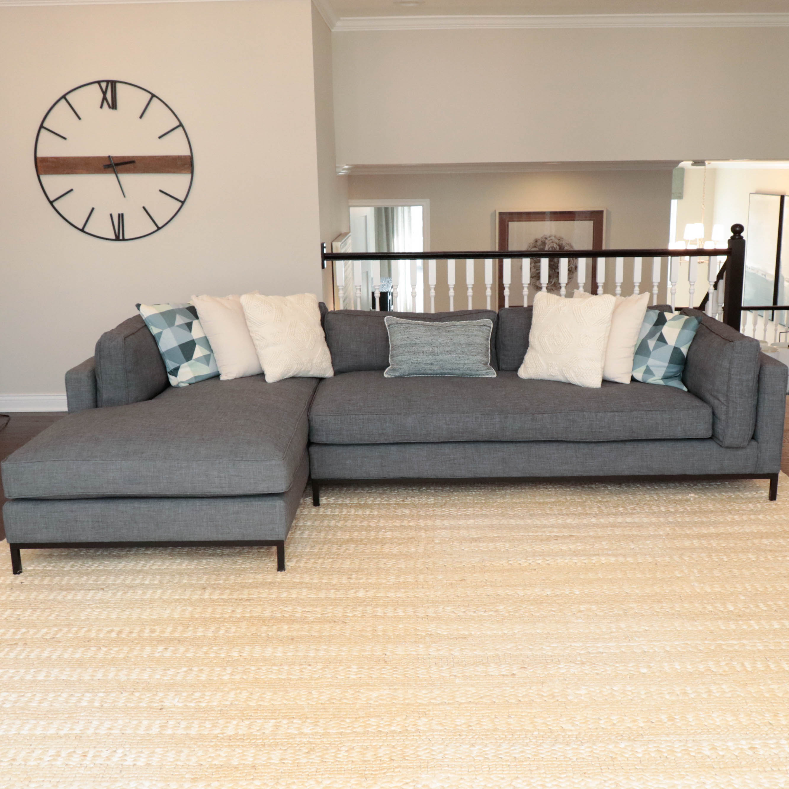 Two-Piece Modular Sofa with Accent Pillows