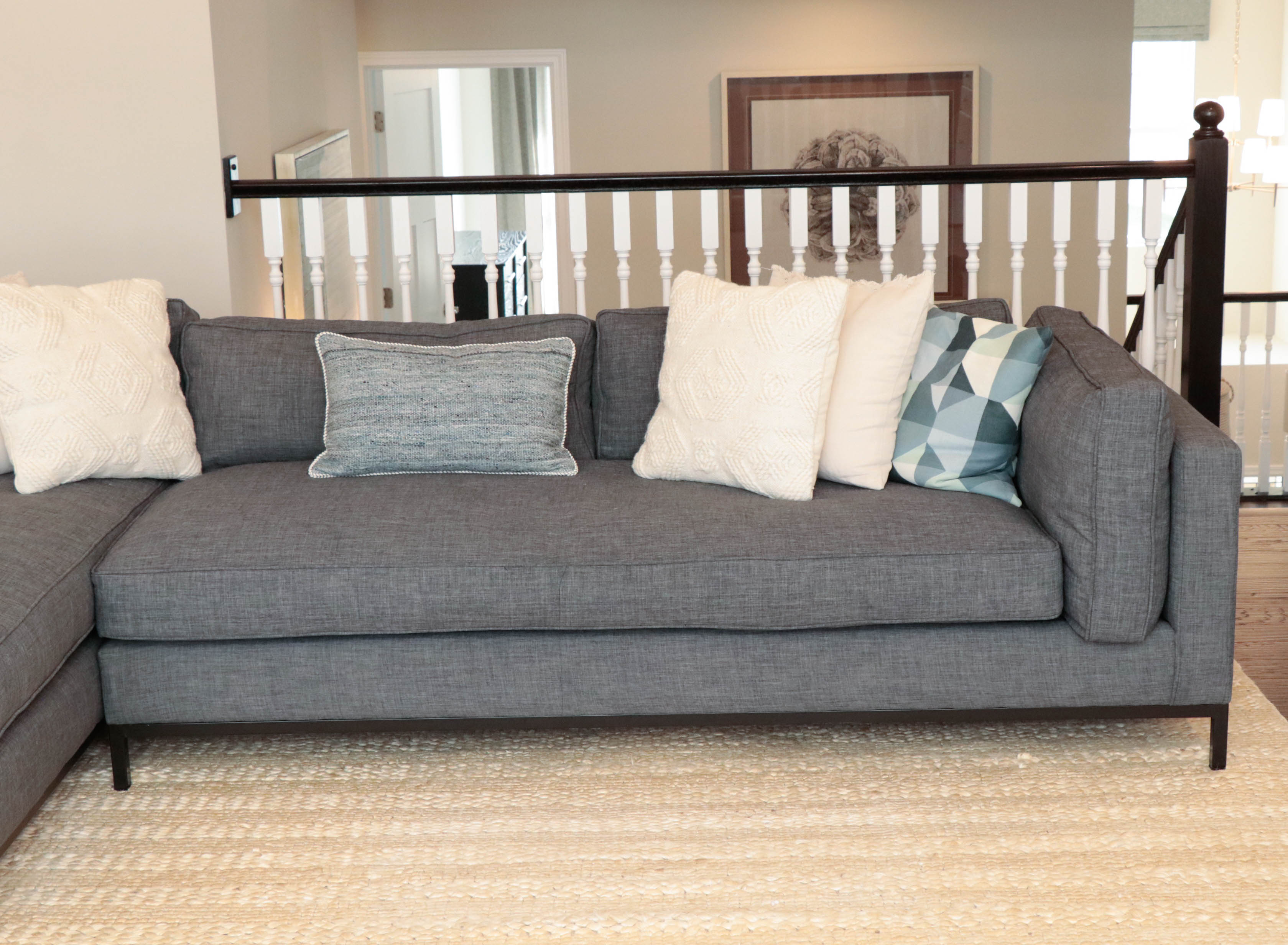 Two-Piece Modular Sofa with Accent Pillows