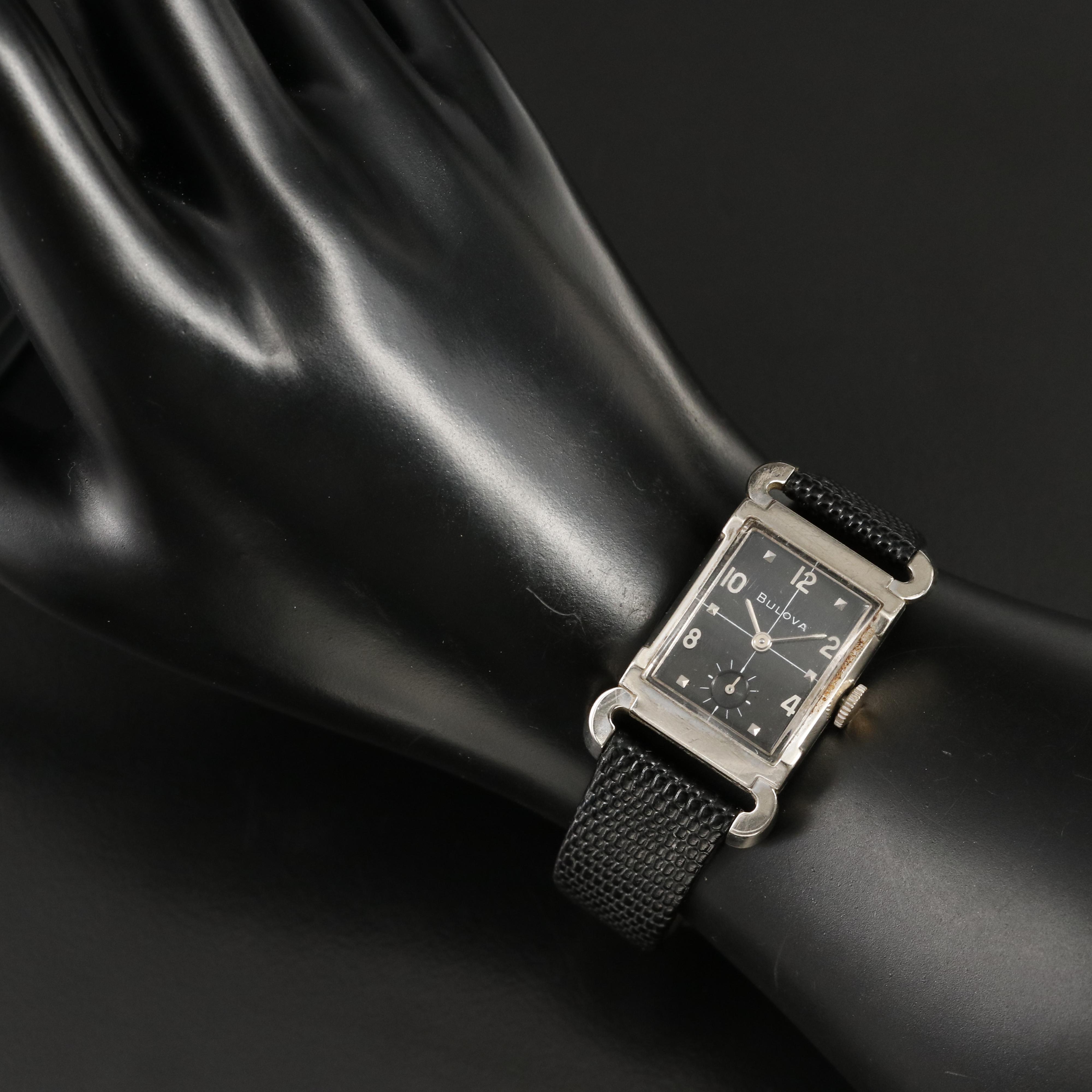 Vintage Bulova Black Dial Watch