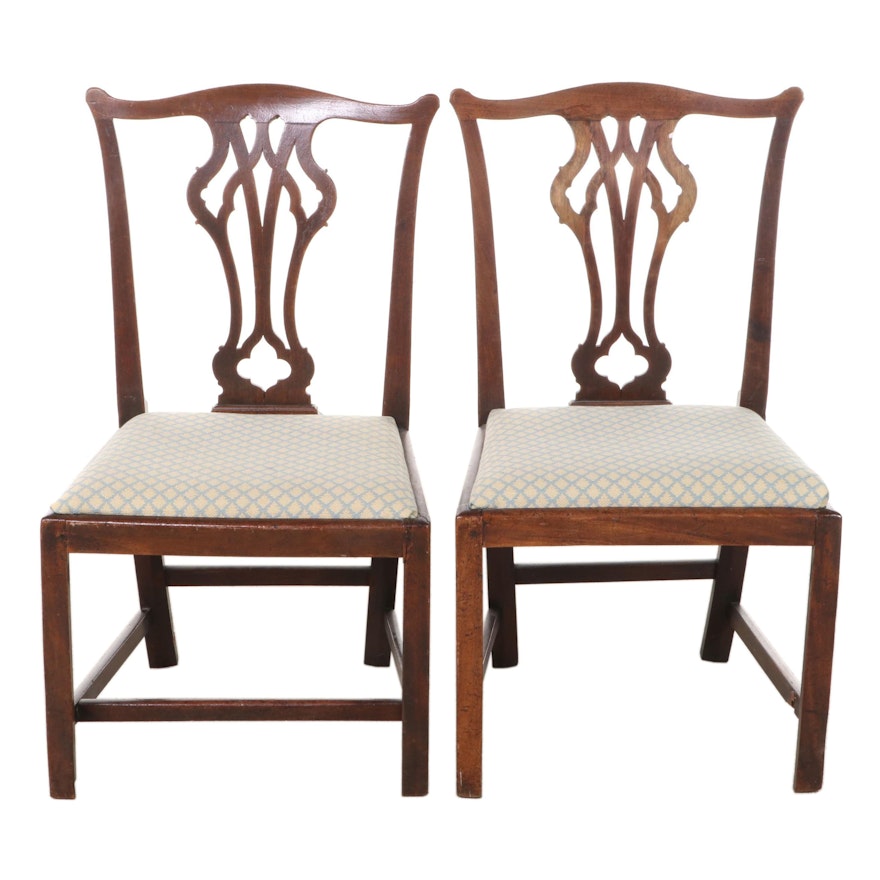 Pair of George III Mahogany Side Chairs, Late 18th Century