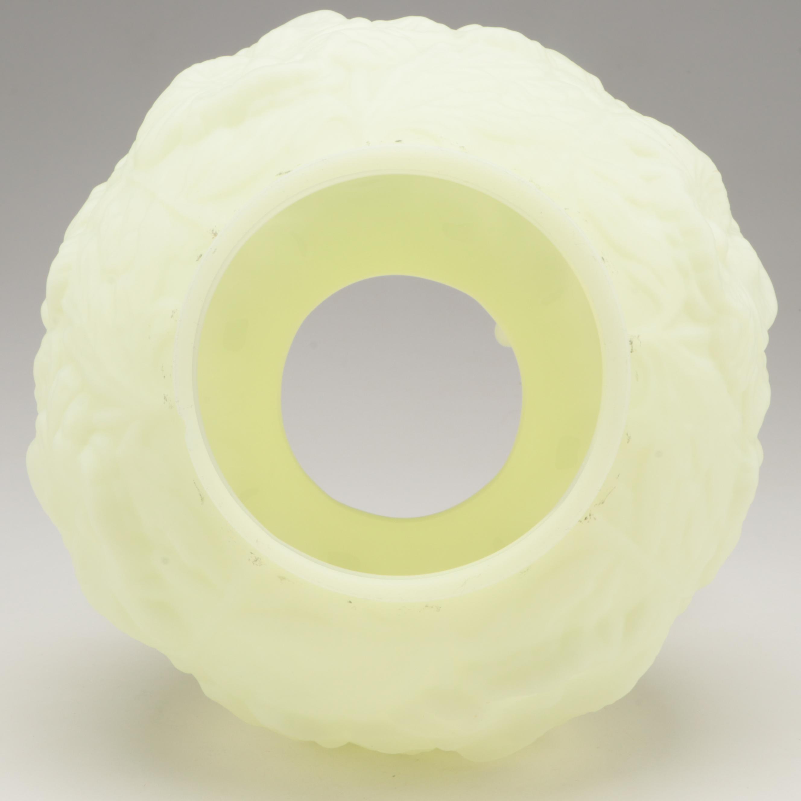Loevsky & Loevsky With Fenton "Poppy" Custard Glass Parlor Lamp, 1972–1981