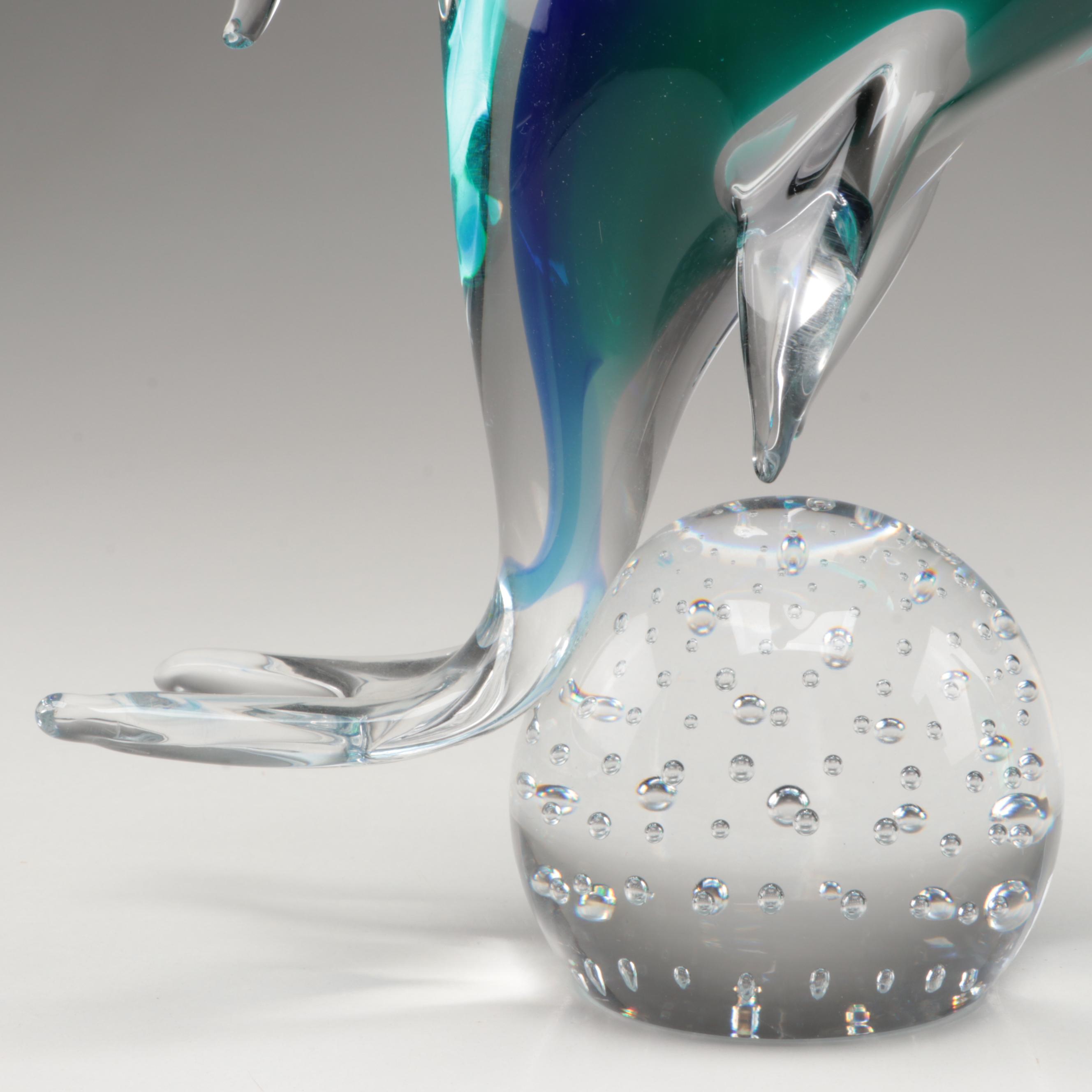 Art Glass Dolphin Figurines