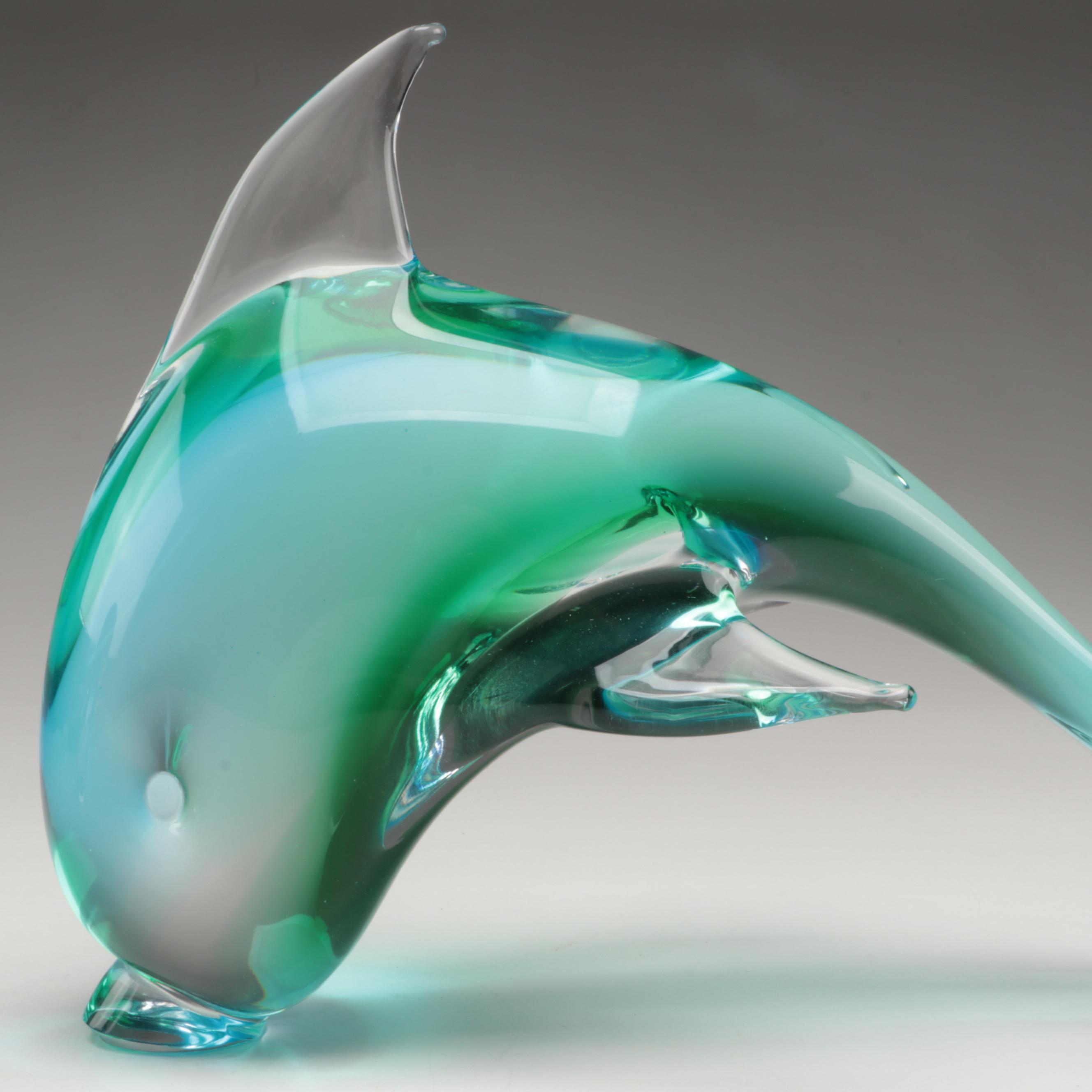 Art Glass Dolphin Figurines