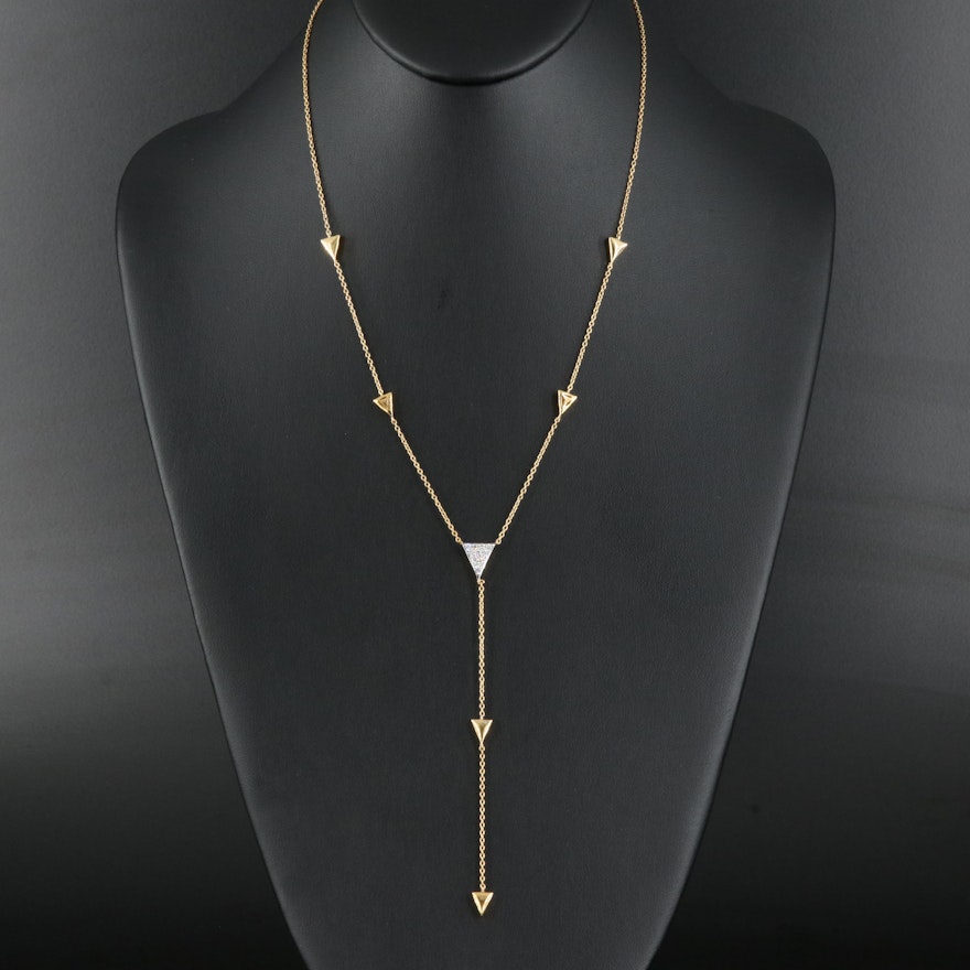 Sterling Diamond Lariat Necklace