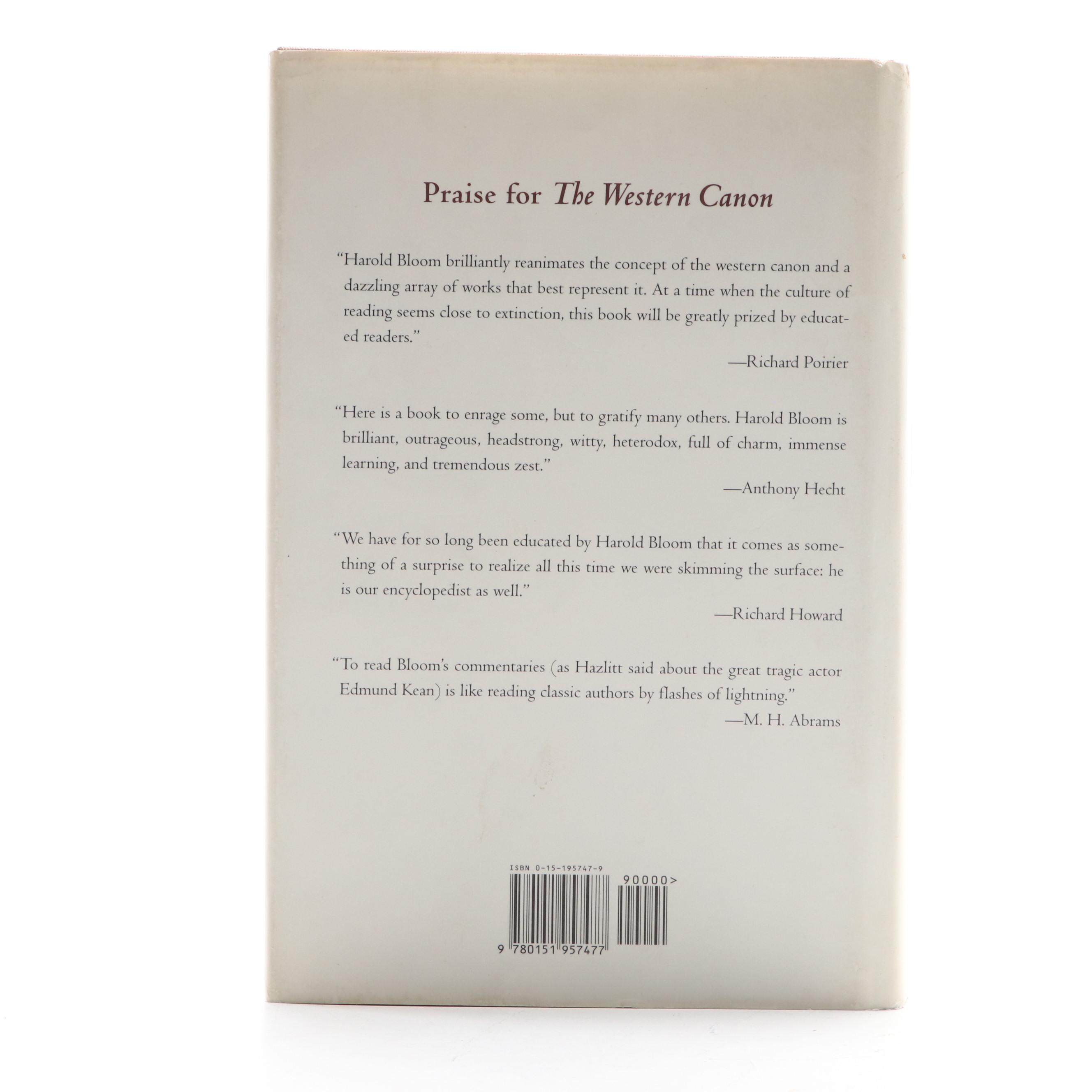 First Edition "The Western Canon" by Harold Bloom, 1994