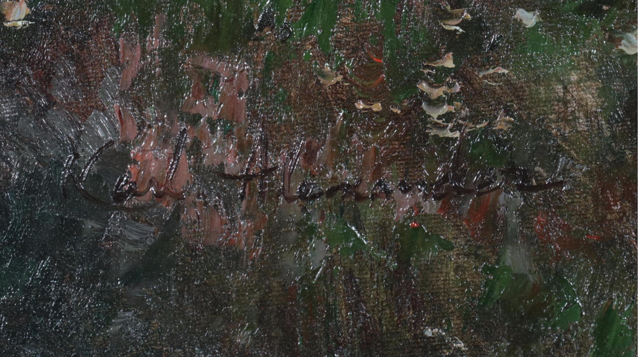 Karl Alexander Riverbank Landscape Oil Painting