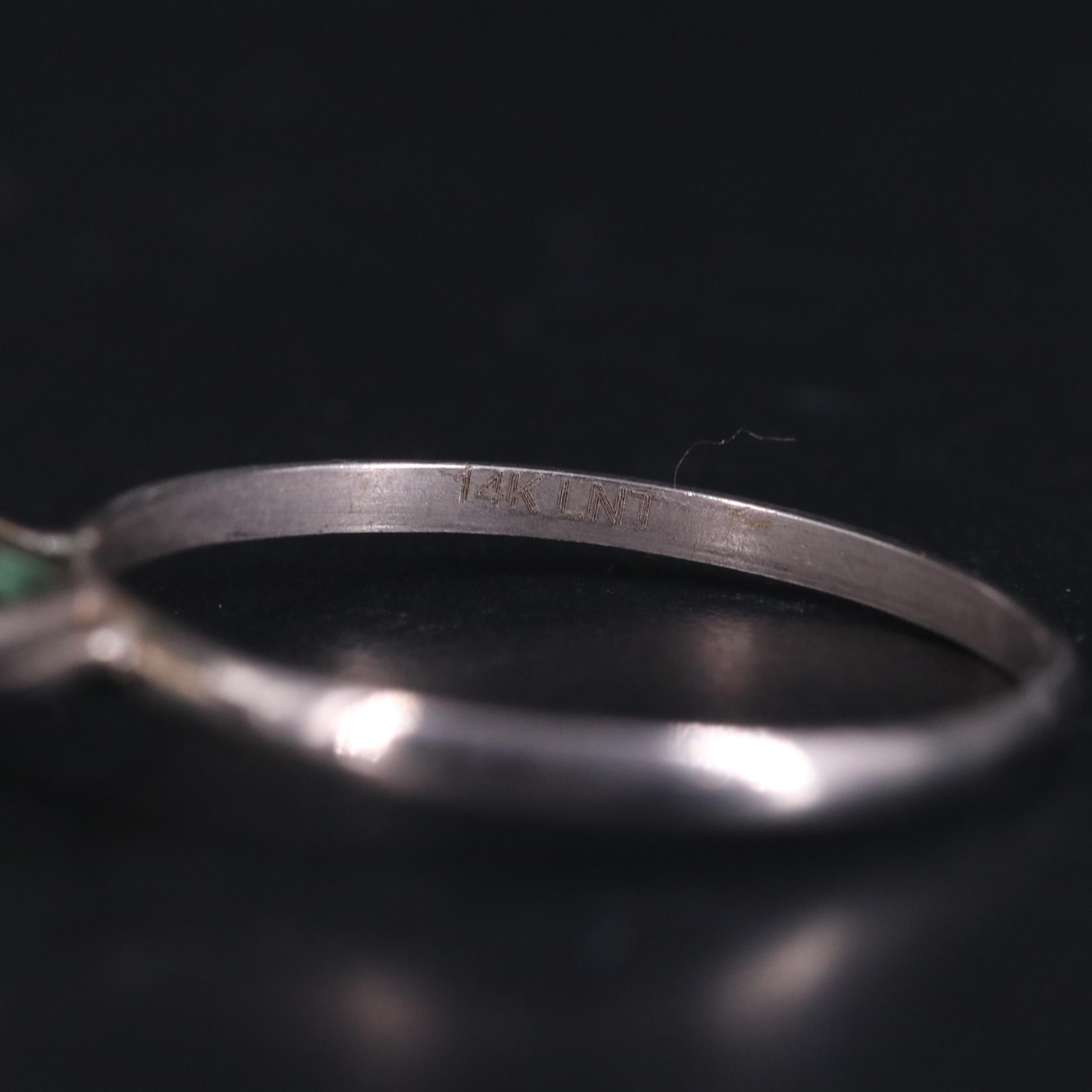 14K Yellow Lab Grown Diamond and Emerald Ring