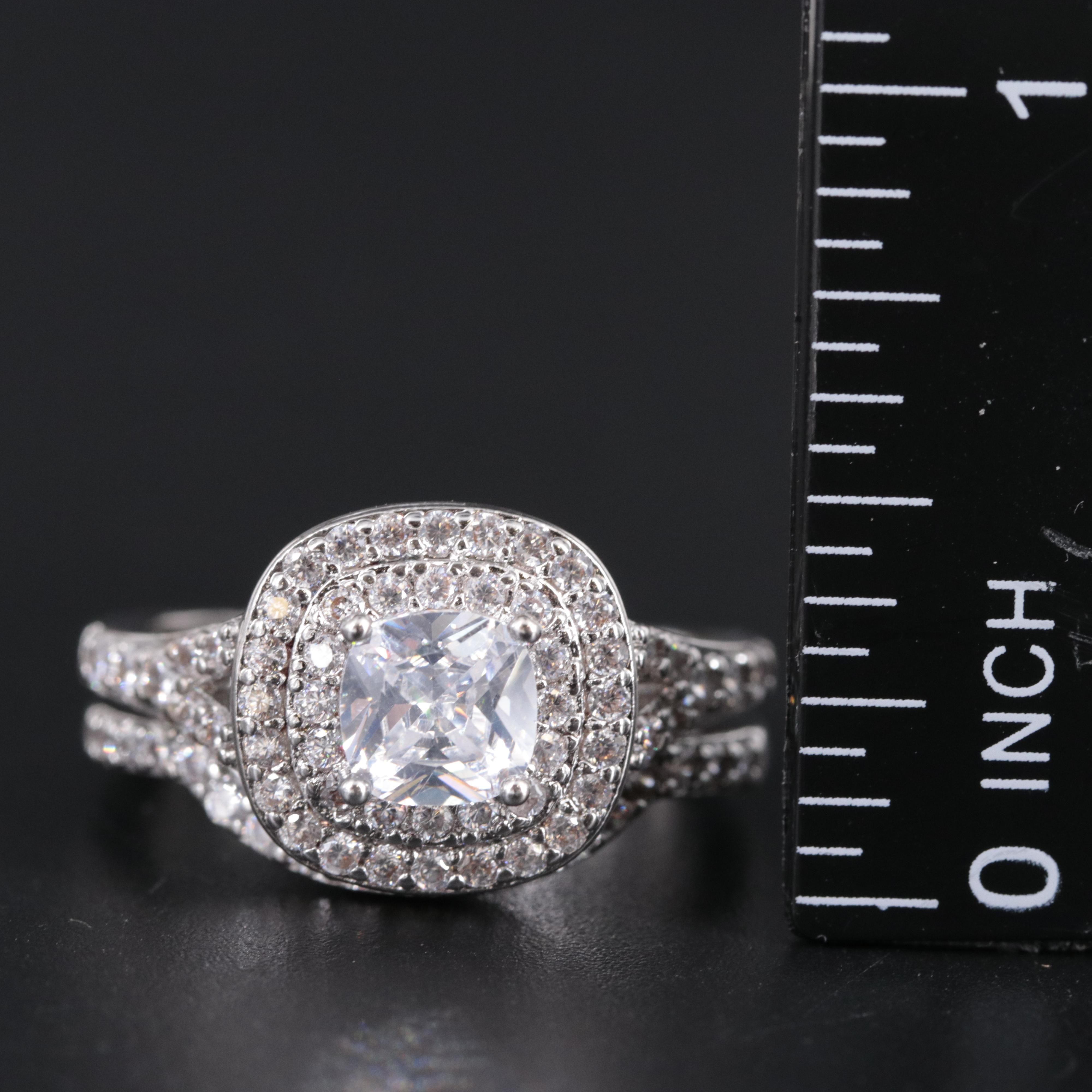 Cubic Zirconia Ring and Enhancer Band
