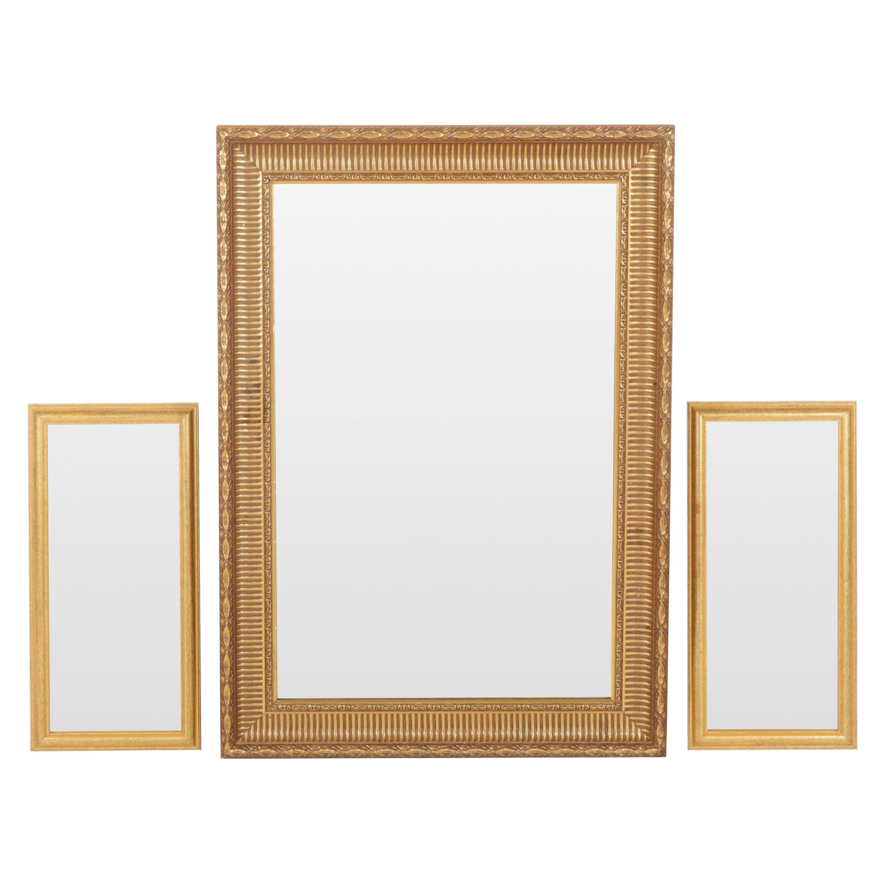 Three Mirrors in Gold Toned Frames