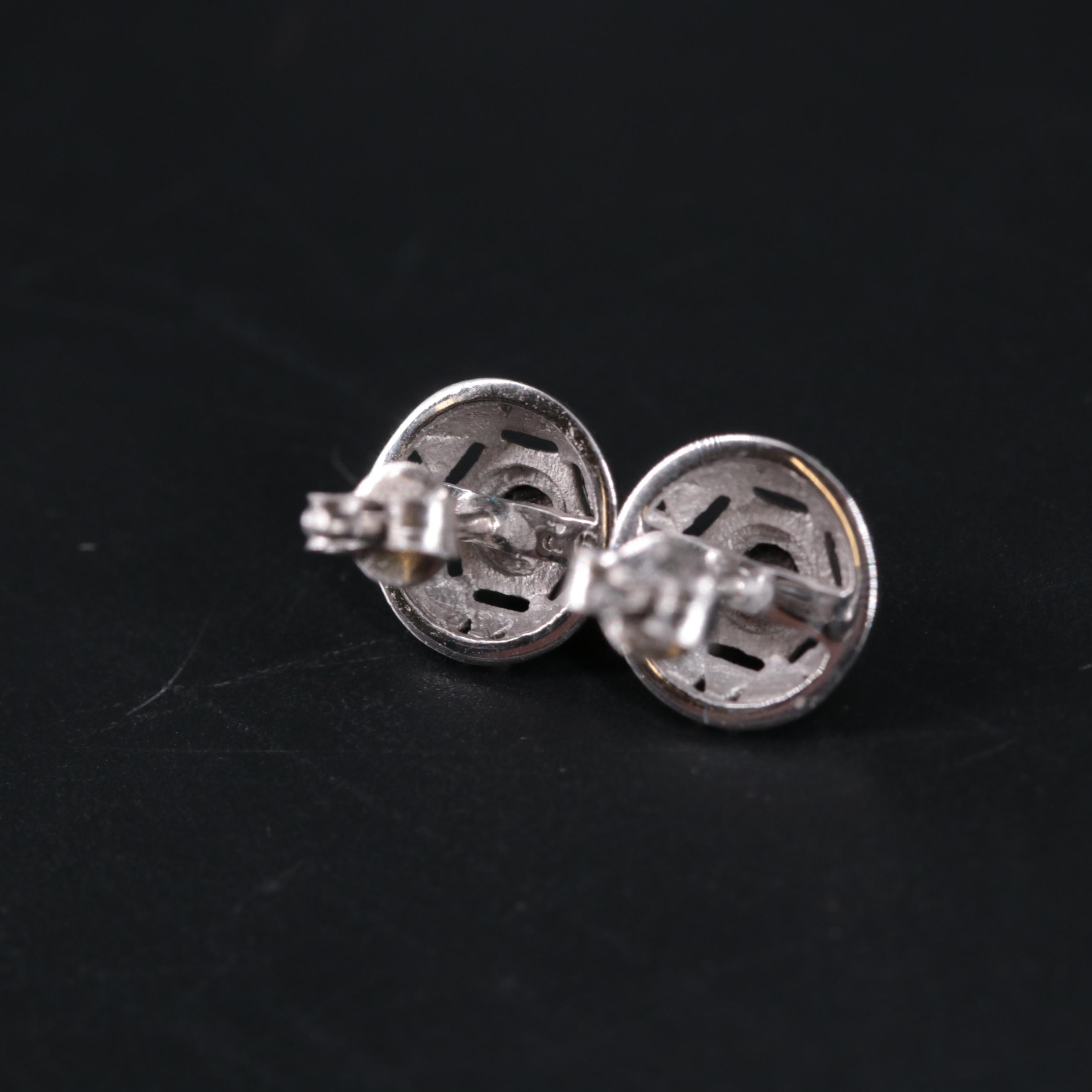 Sterling Silver Gemstone Stud Earrings