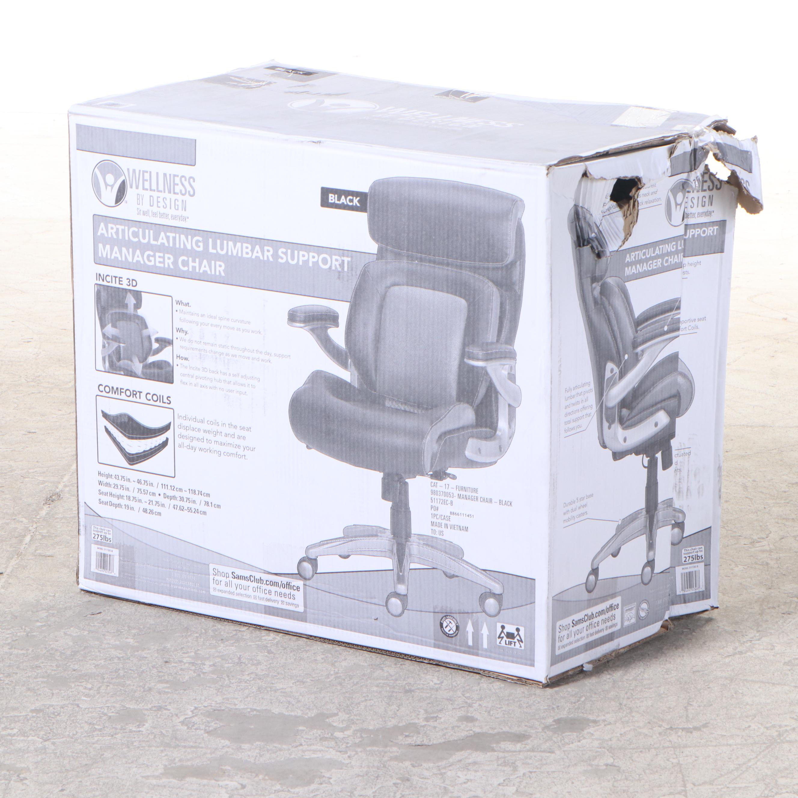 Wellness By Design Lumbar Support Manager Chair