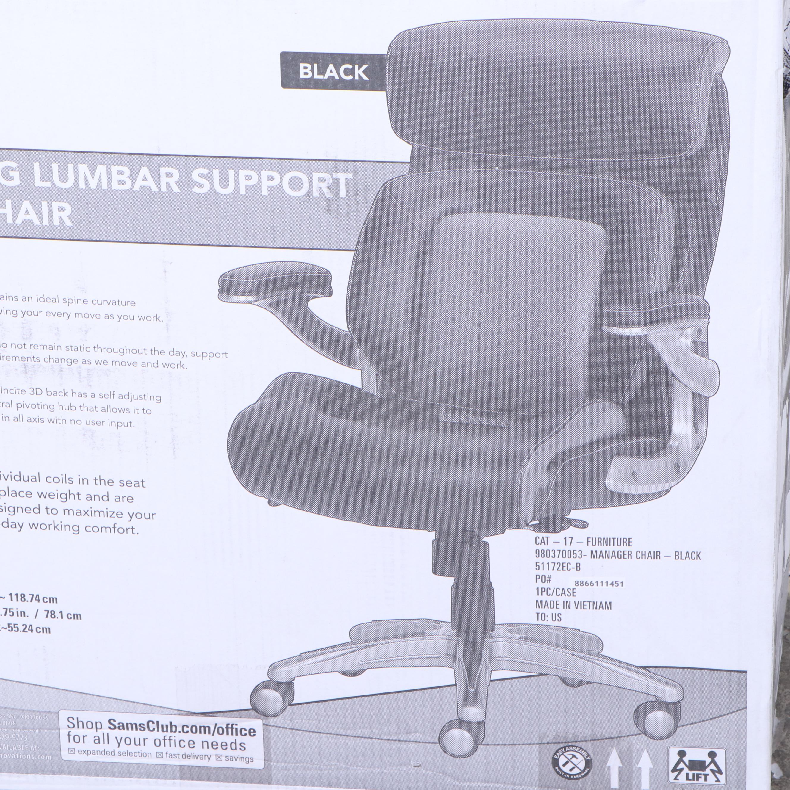 Wellness By Design Lumbar Support Manager Chair