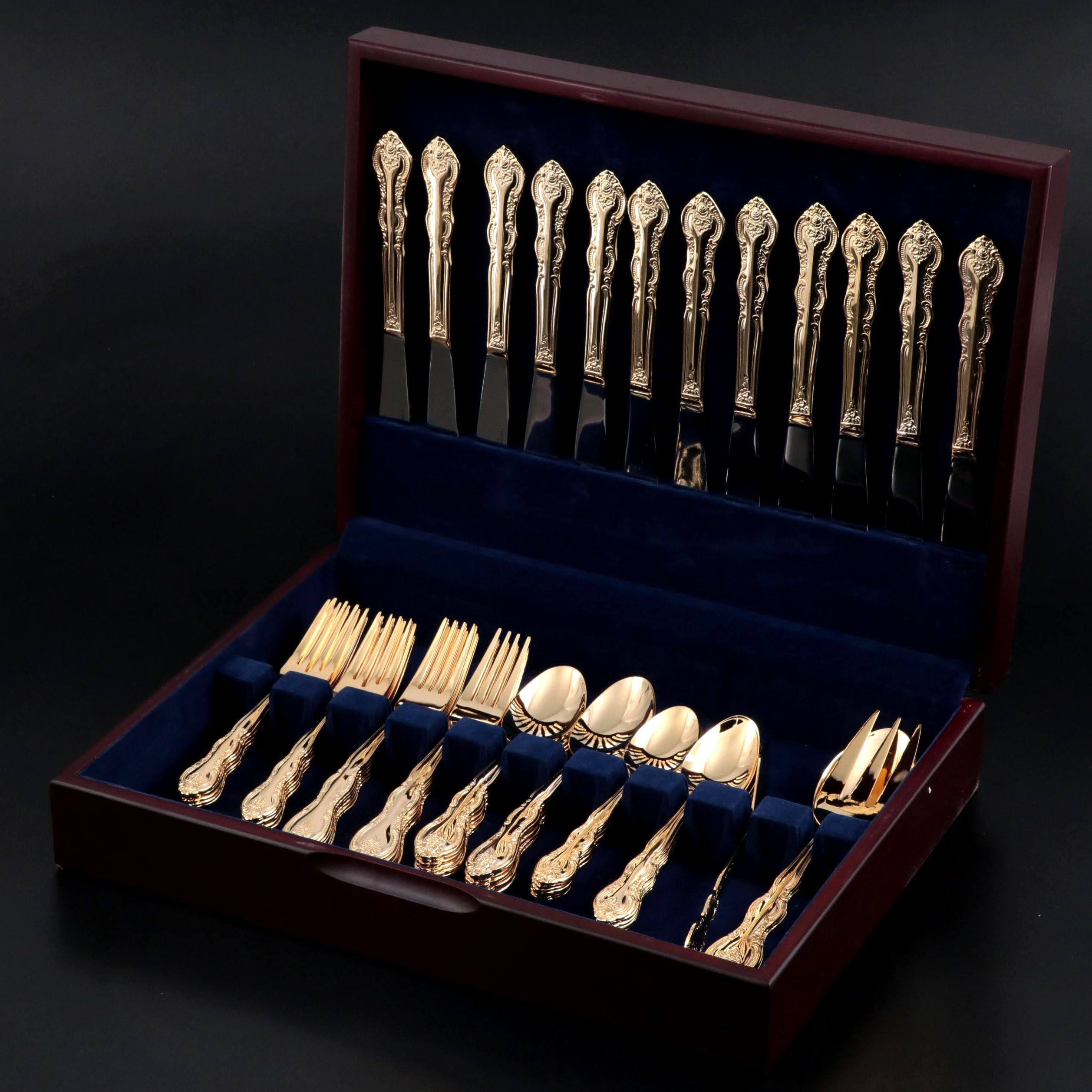 International Gold Tone Stainless Steel Flatware