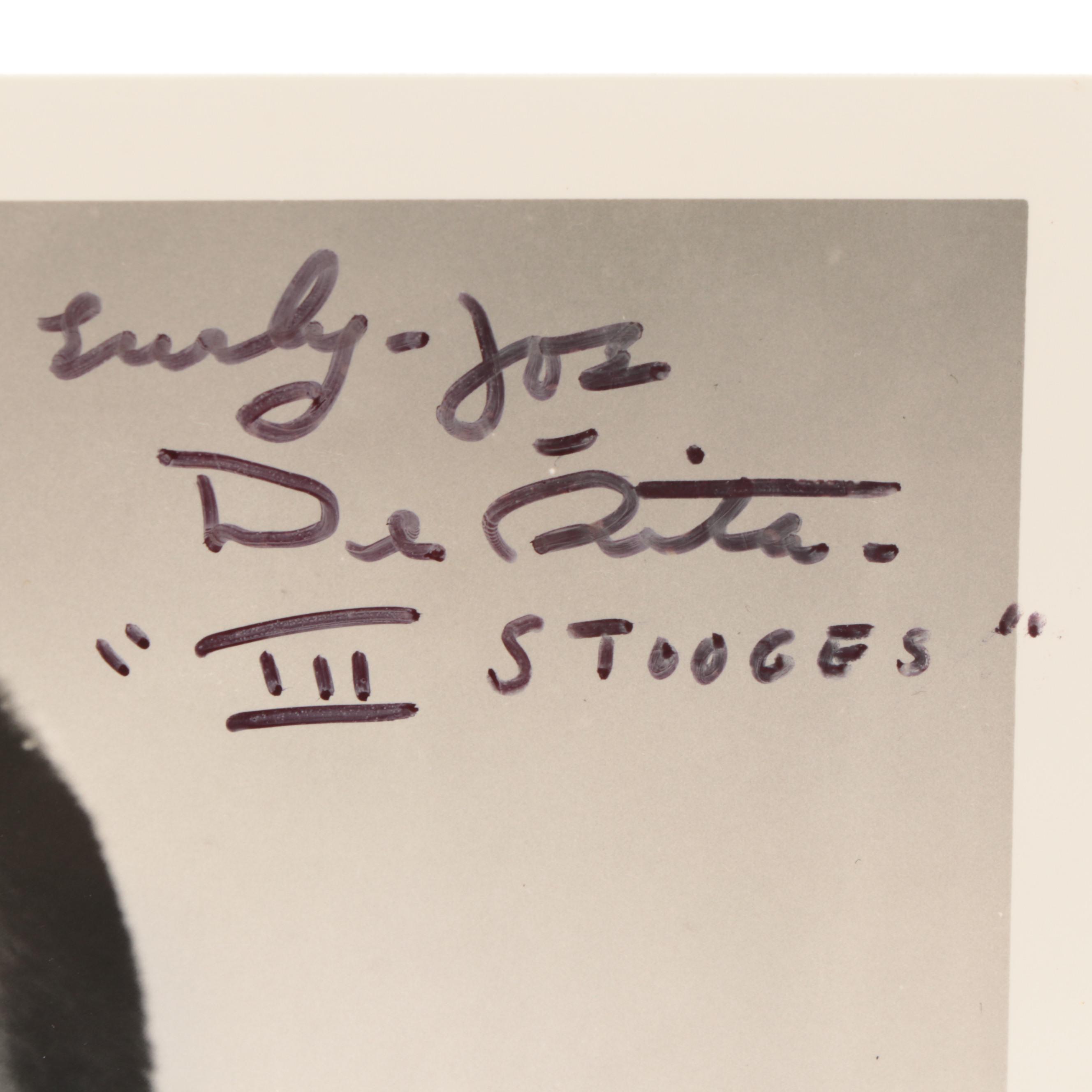 Joe DeRita "Curly Joe" of the Three Stooges Signed Giclée Print