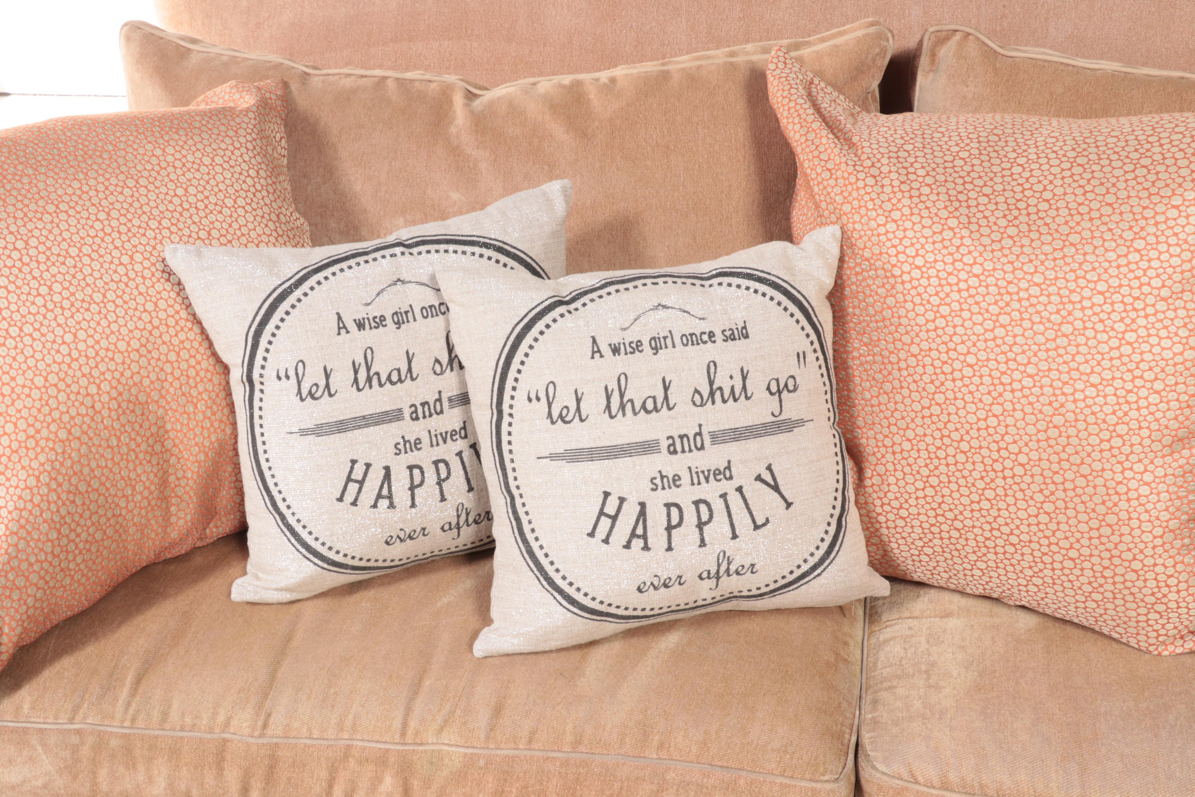 Markor International Upholstered Sofa with Throw Pillows