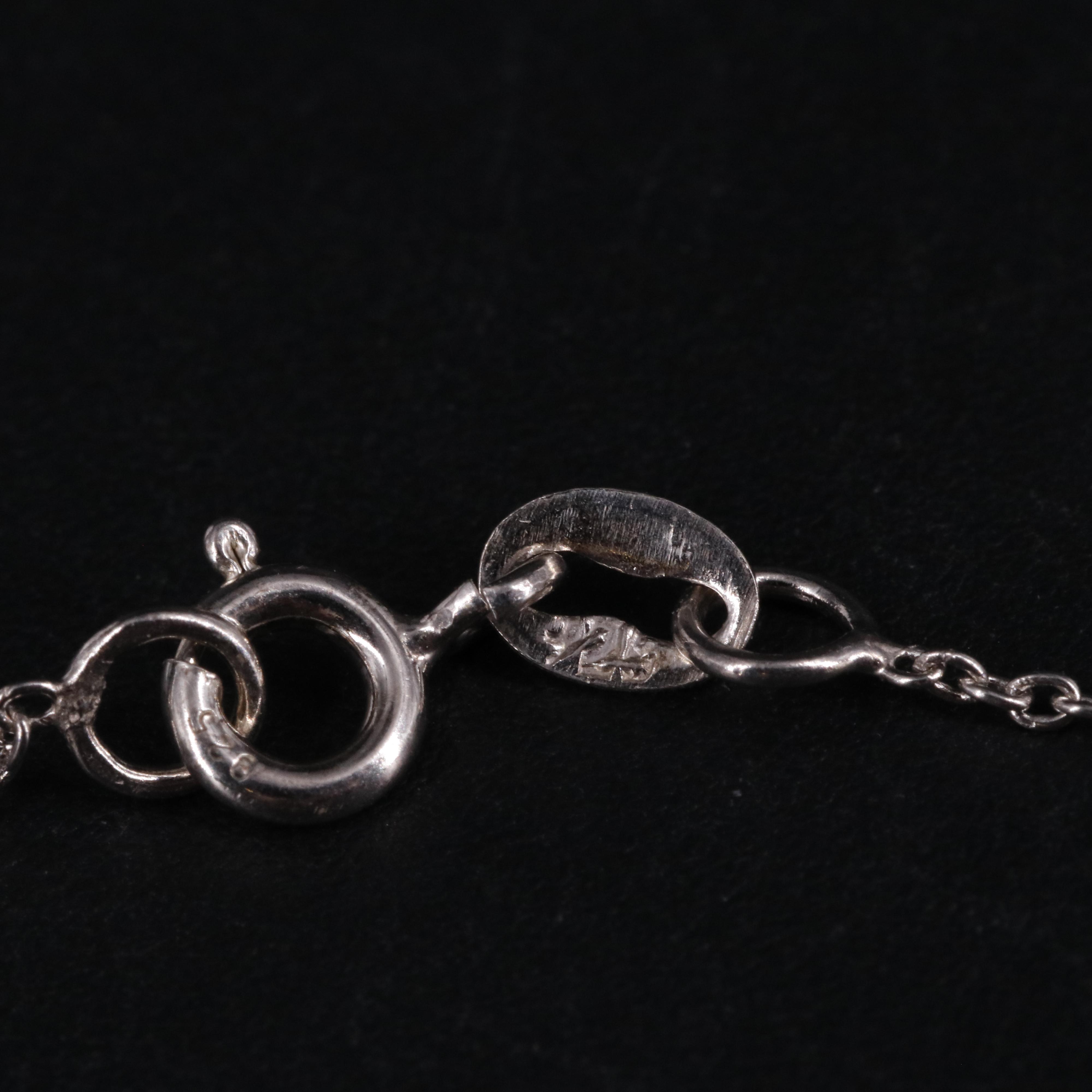 Sterling Silver Cable Chain Gemstone Pendant Necklace