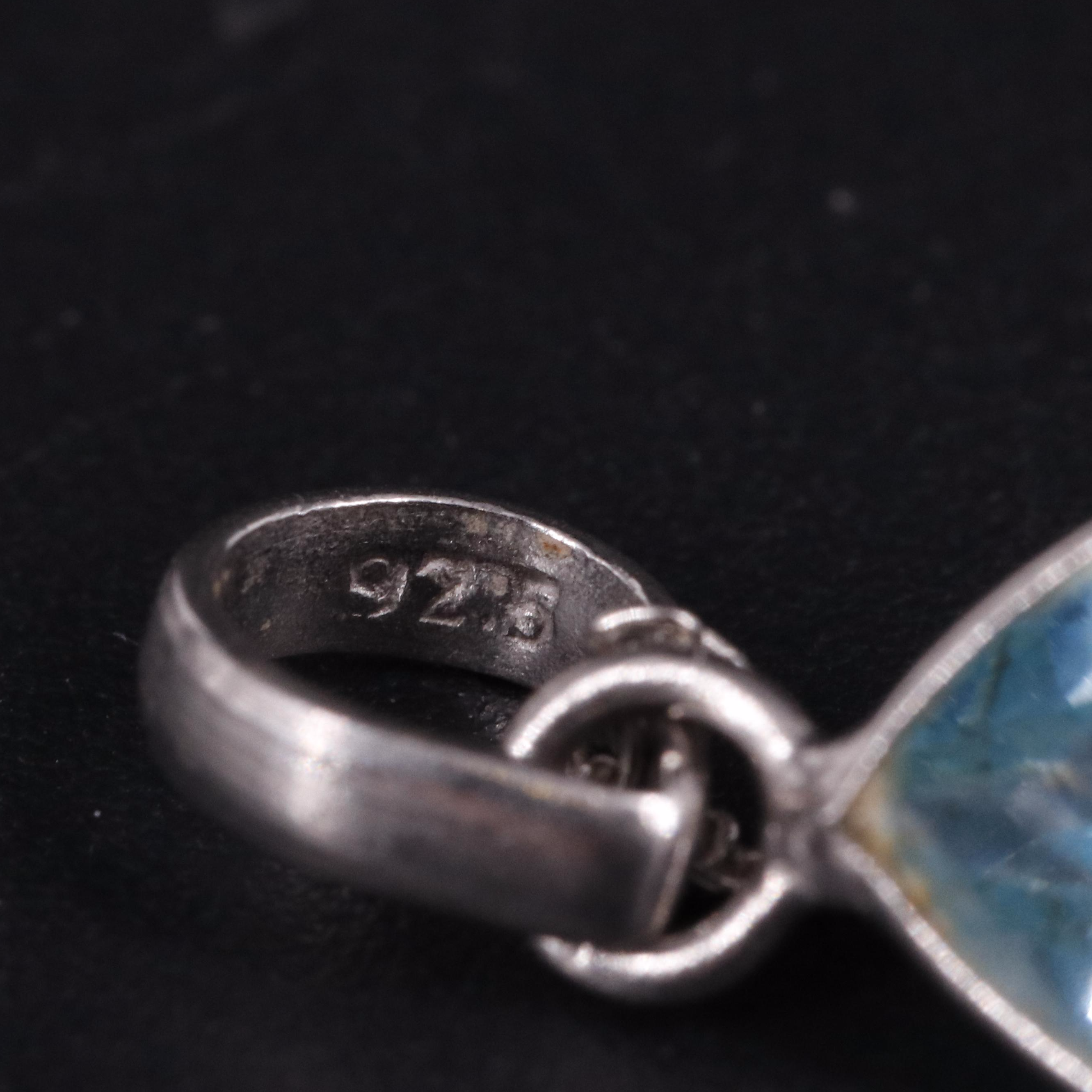 Sterling Silver Cable Chain Gemstone Pendant Necklace