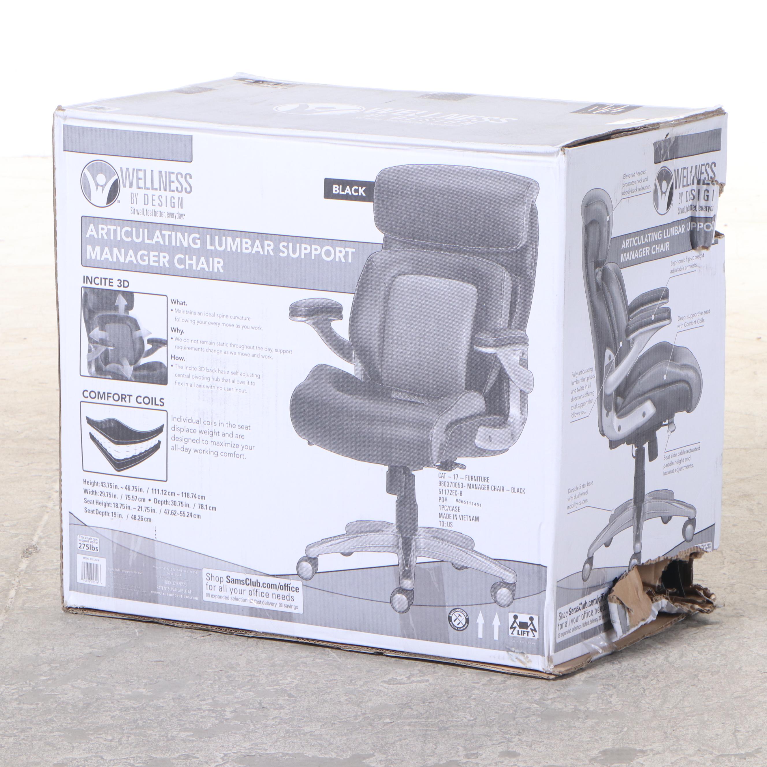 Wellness By Design Lumbar Support Manager Chair