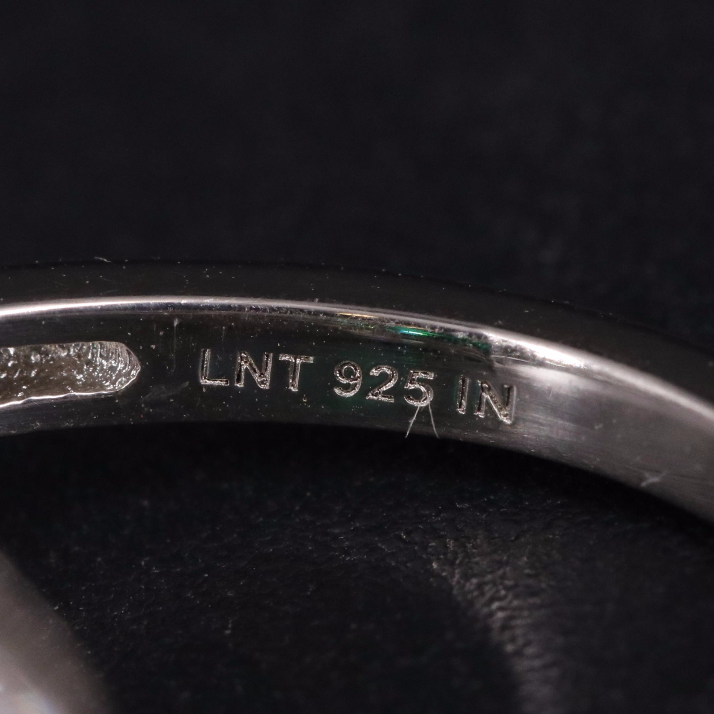 Sterling Silver Emerald and Cubic Zirconia Ring