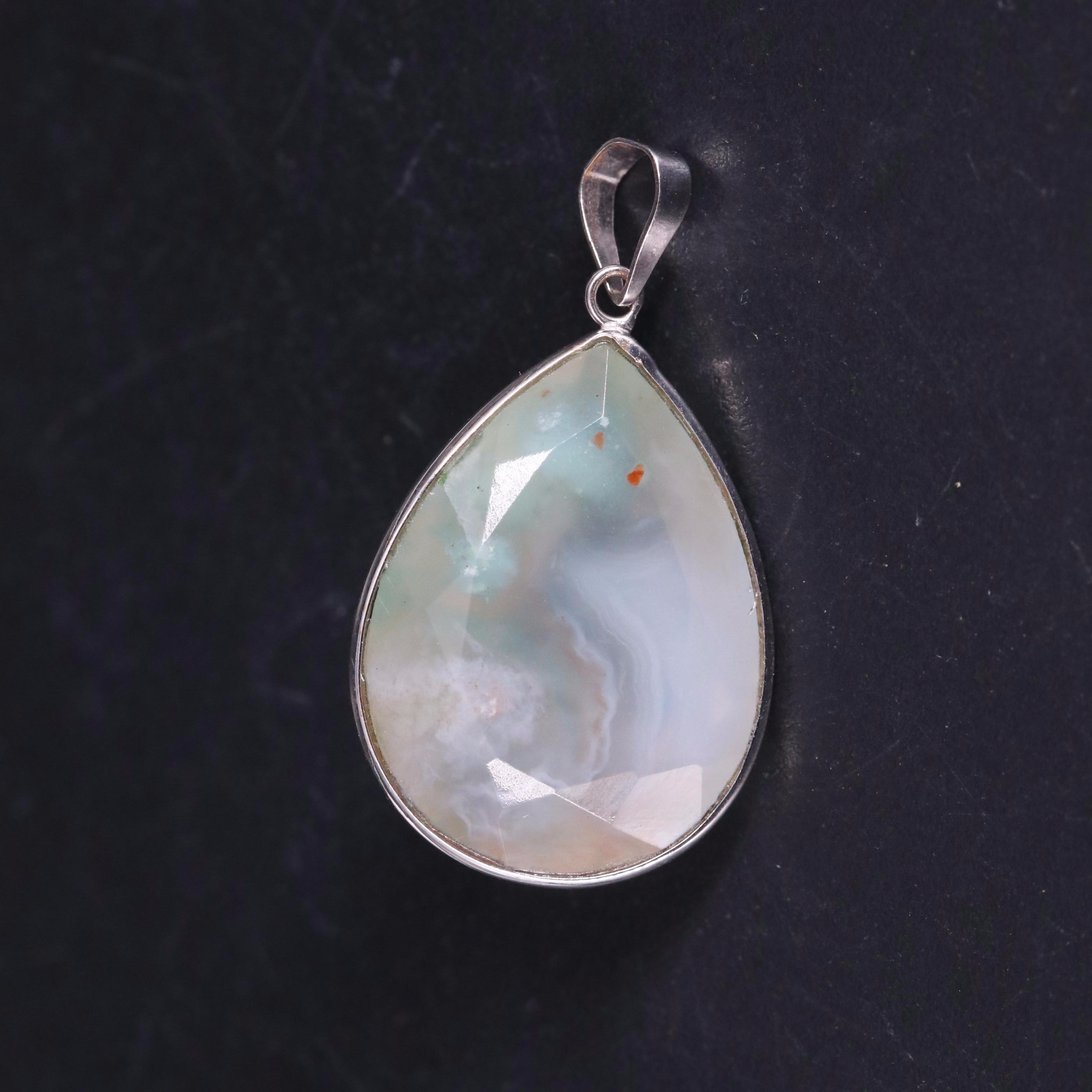 14K Teardrop Aquamarine Pendant