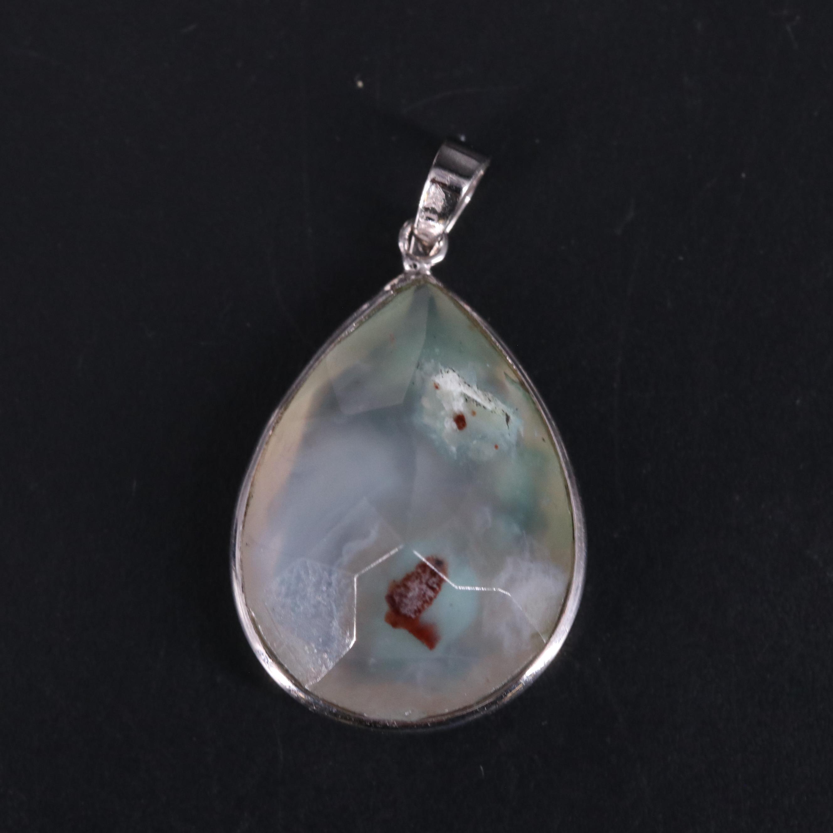 14K Teardrop Aquamarine Pendant