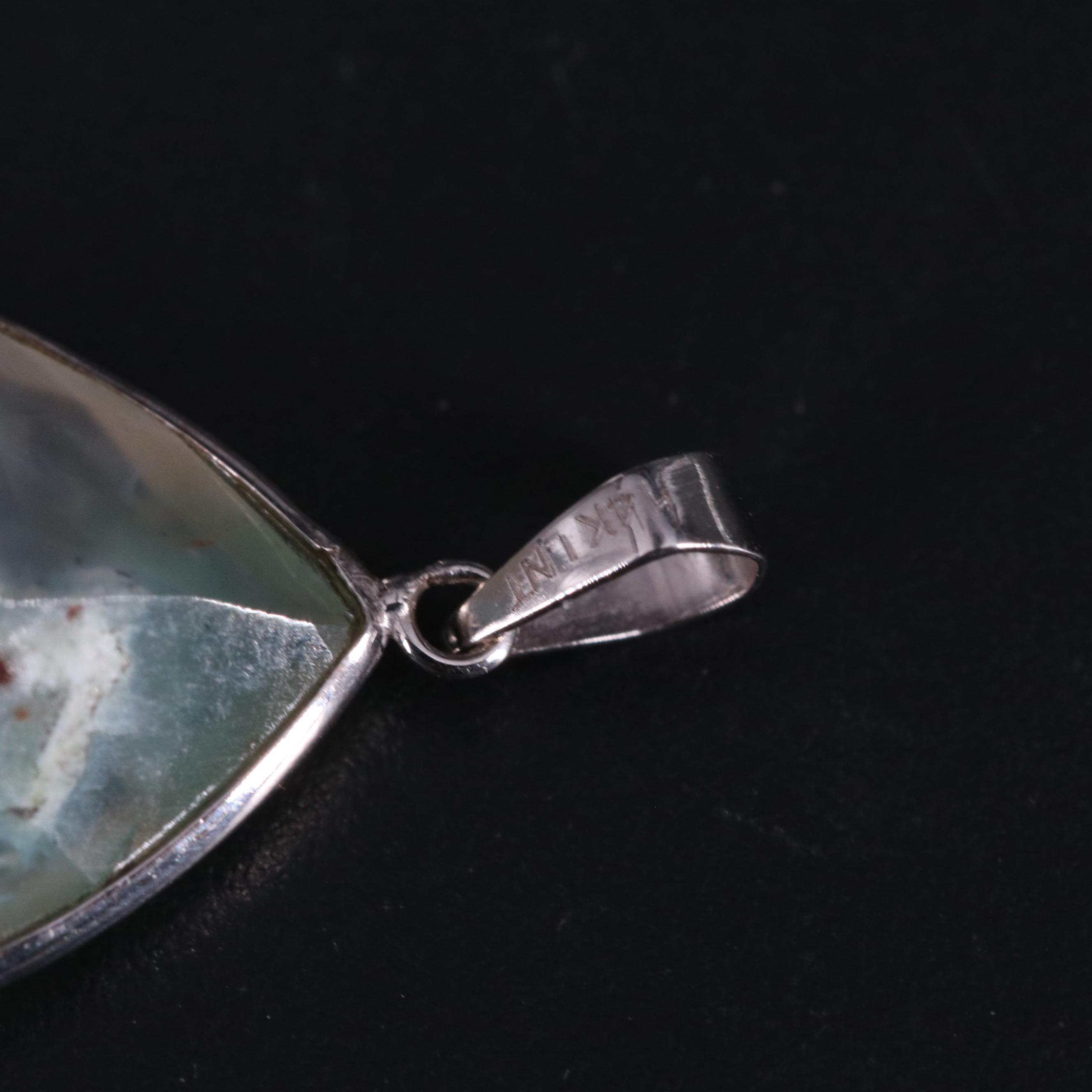 14K Teardrop Aquamarine Pendant
