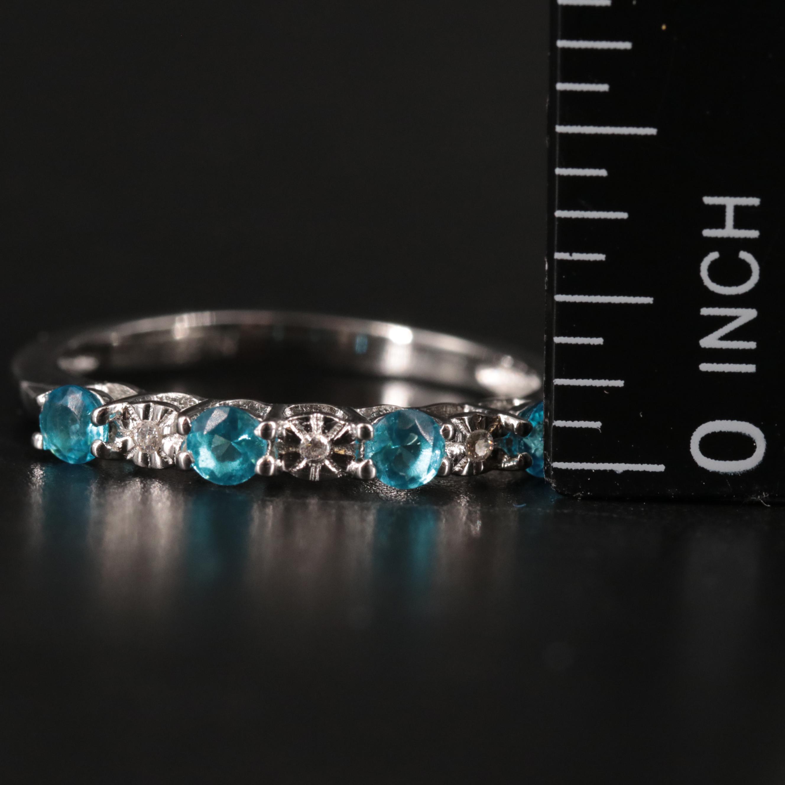 Sterling Silver Topaz and Cubic Zirconia Ring