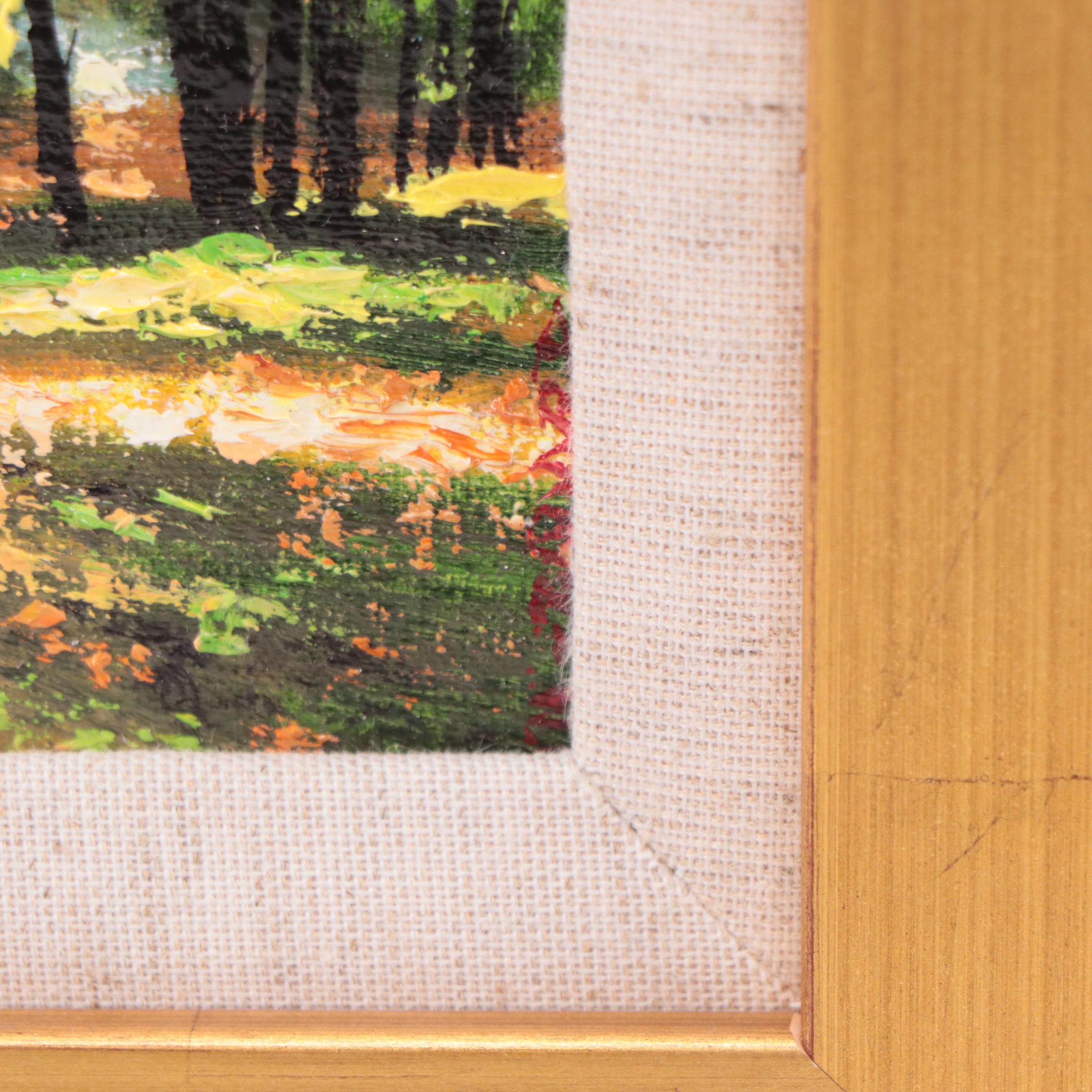 Victor Arseni Landscape Oil Painting of Forest Path, 21st Century