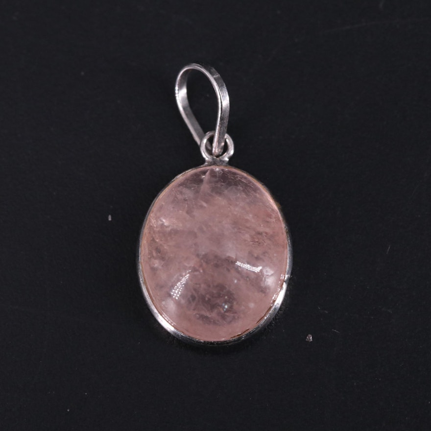 14K Oval Morganite Pendant