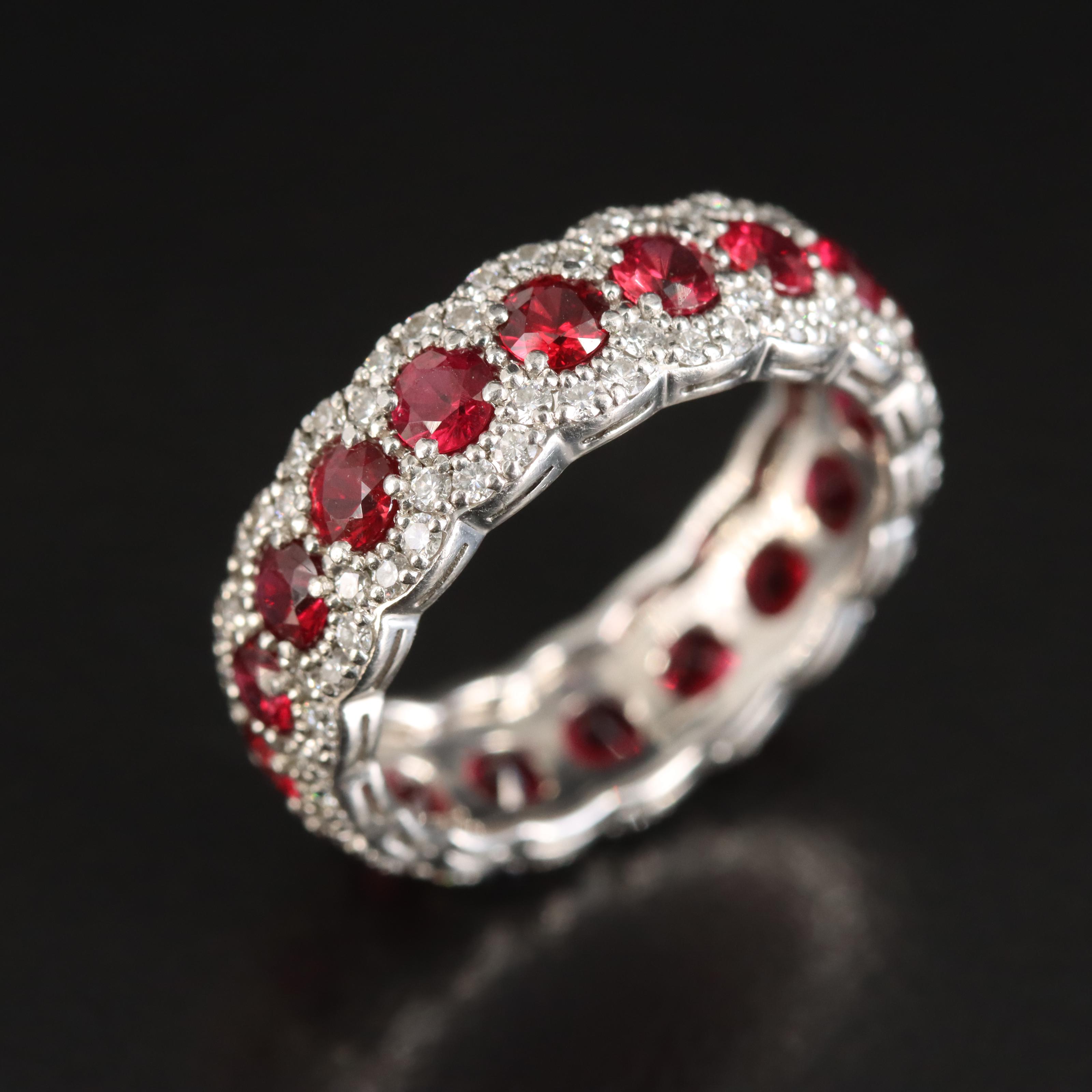 Tiffany & Co. Platinum Ruby and Diamond Eternity Band