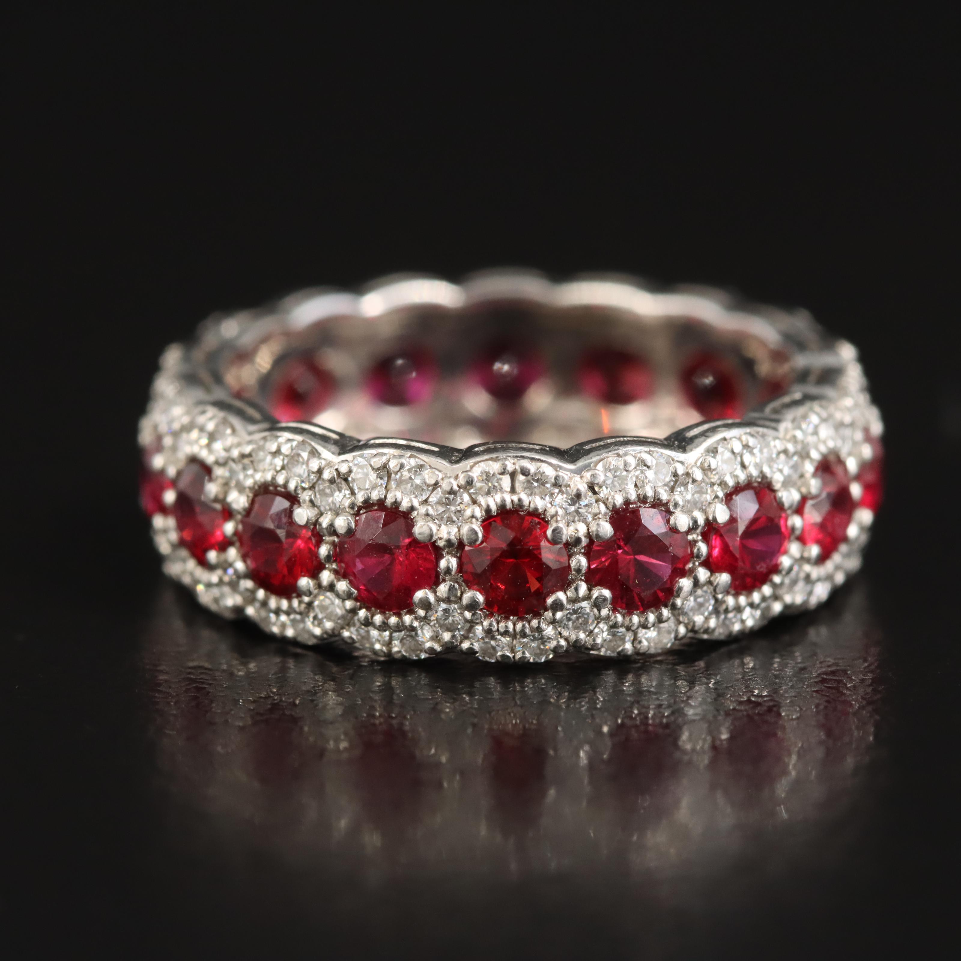 Tiffany & Co. Platinum Ruby and Diamond Eternity Band