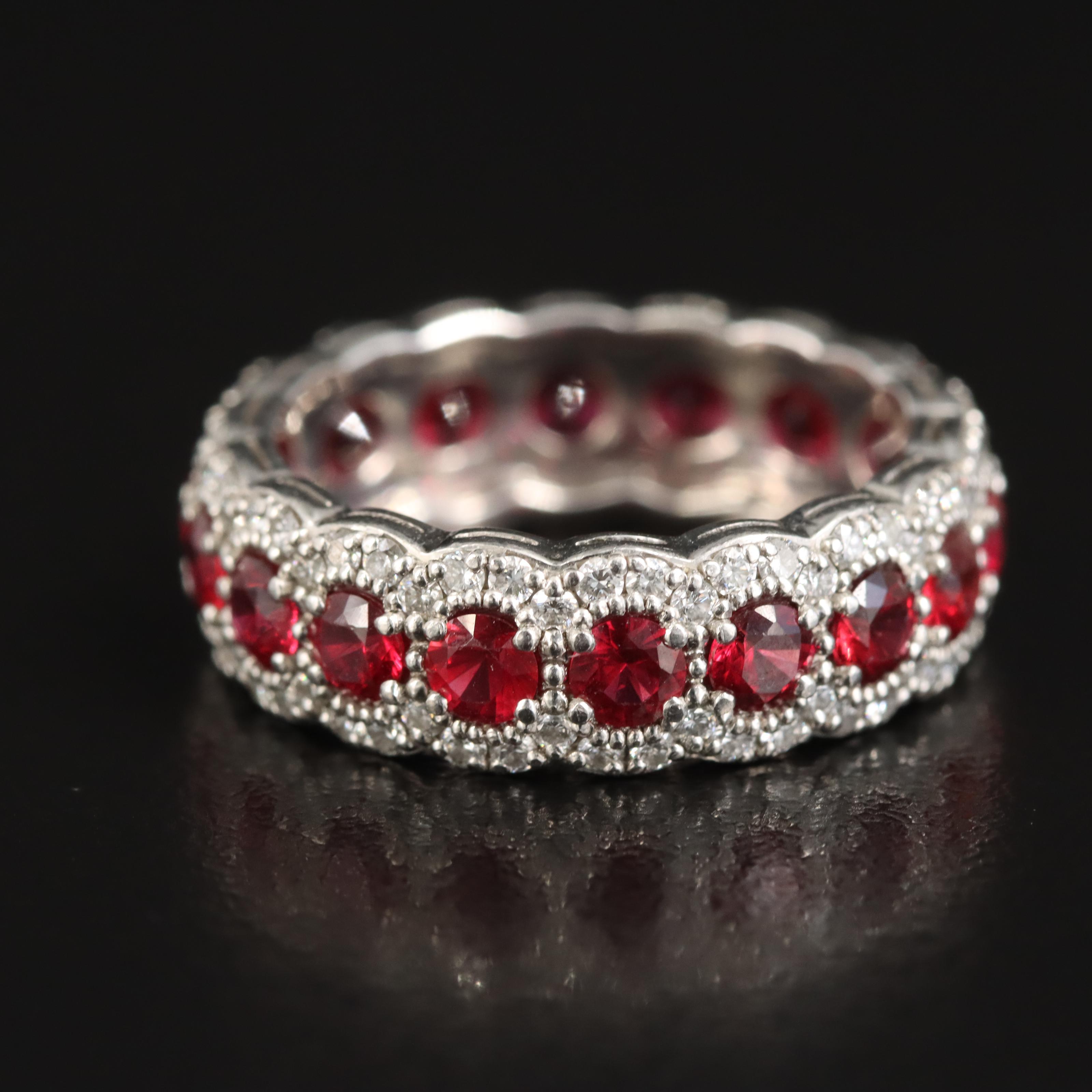 Tiffany & Co. Platinum Ruby and Diamond Eternity Band