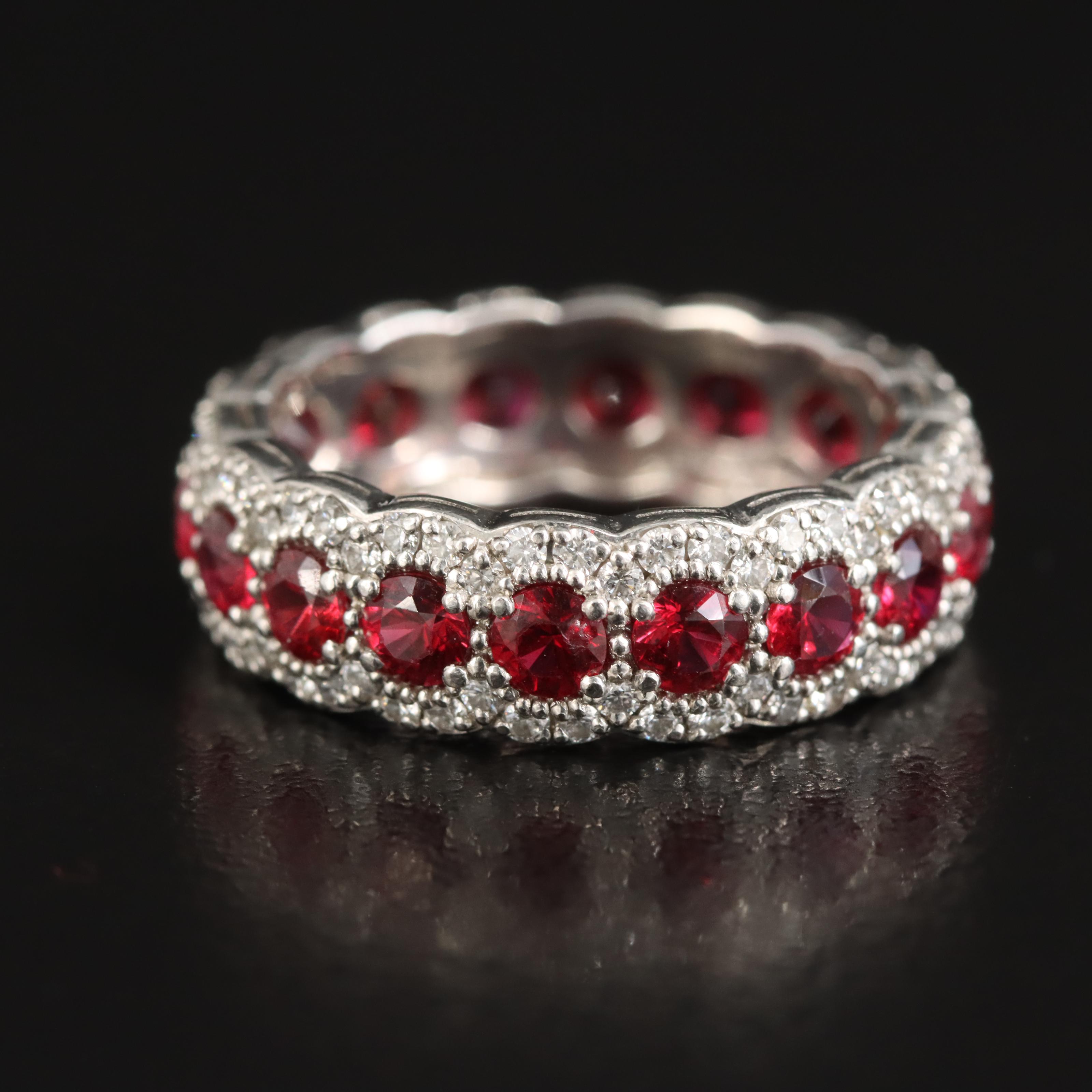 Tiffany & Co. Platinum Ruby and Diamond Eternity Band