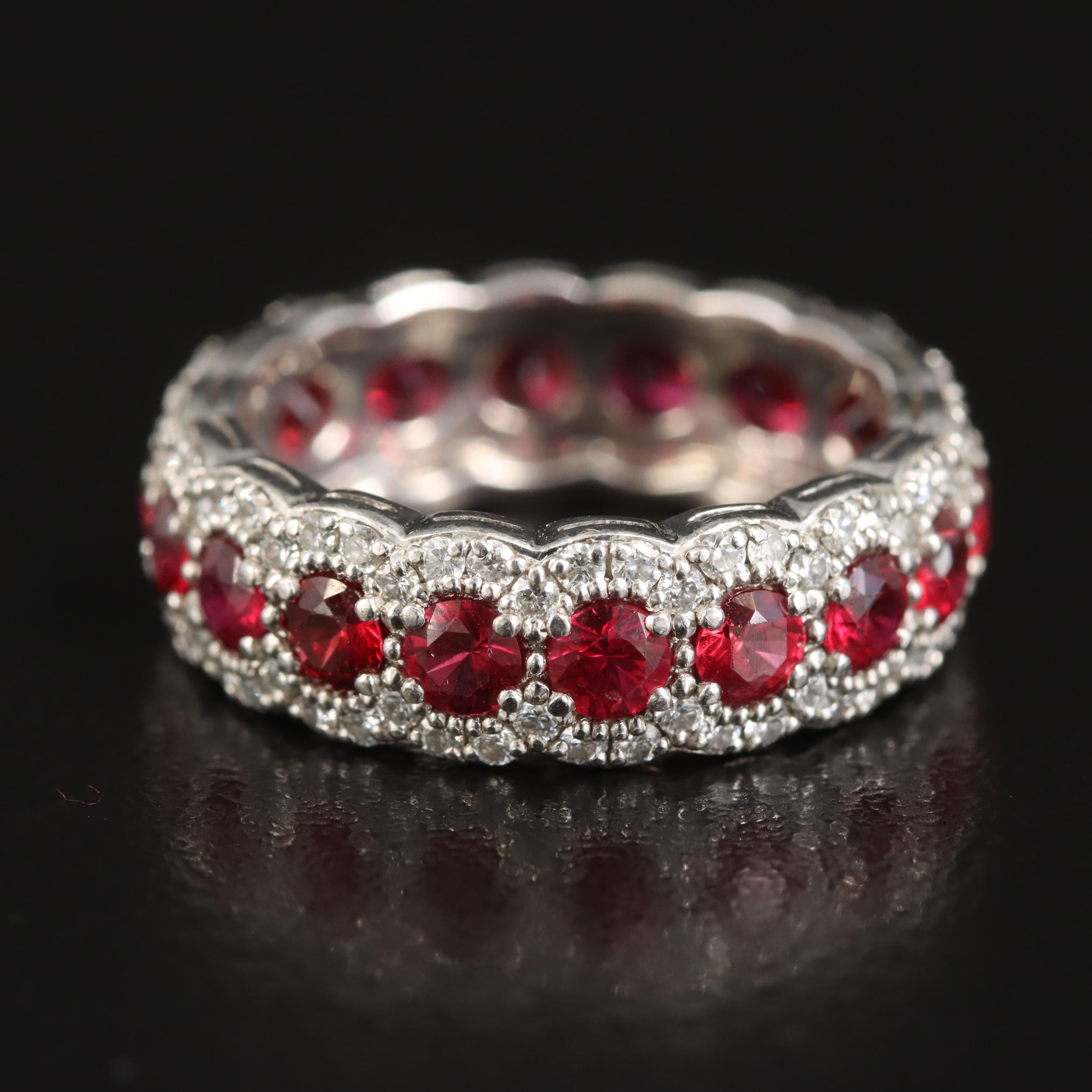Tiffany & Co. Platinum Ruby and Diamond Eternity Band