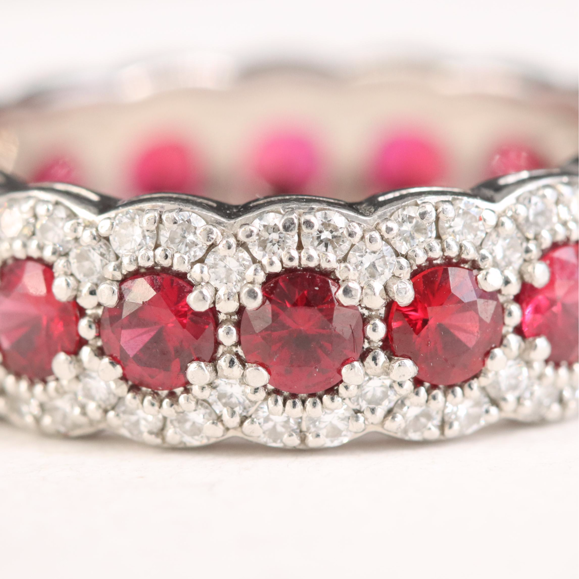 Tiffany & Co. Platinum Ruby and Diamond Eternity Band