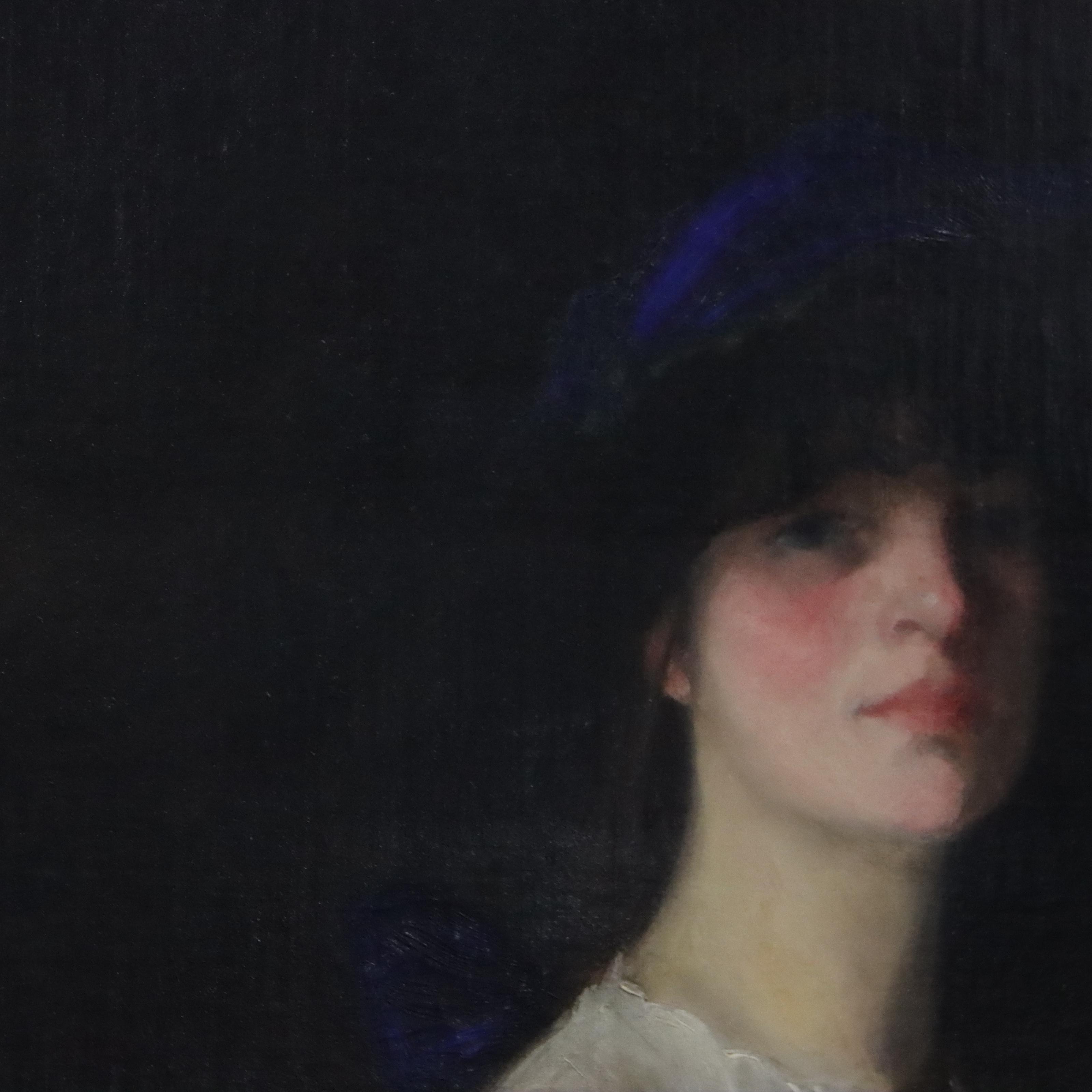 Helen Niles Tenebrist Portrait Oil Painting "Phyllis" 1912