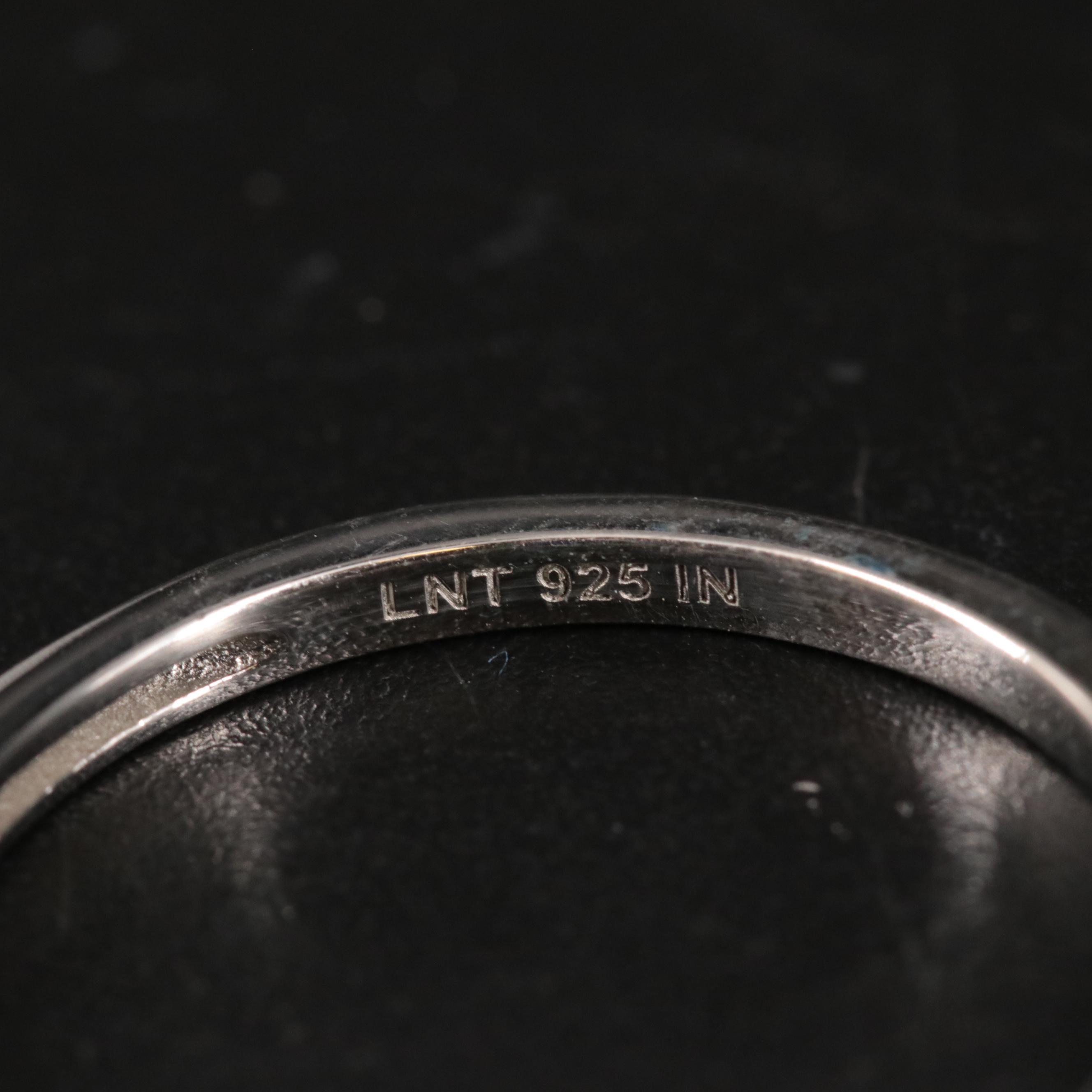 Sterling Silver Aquamarine and Cubic Zirconia Ring