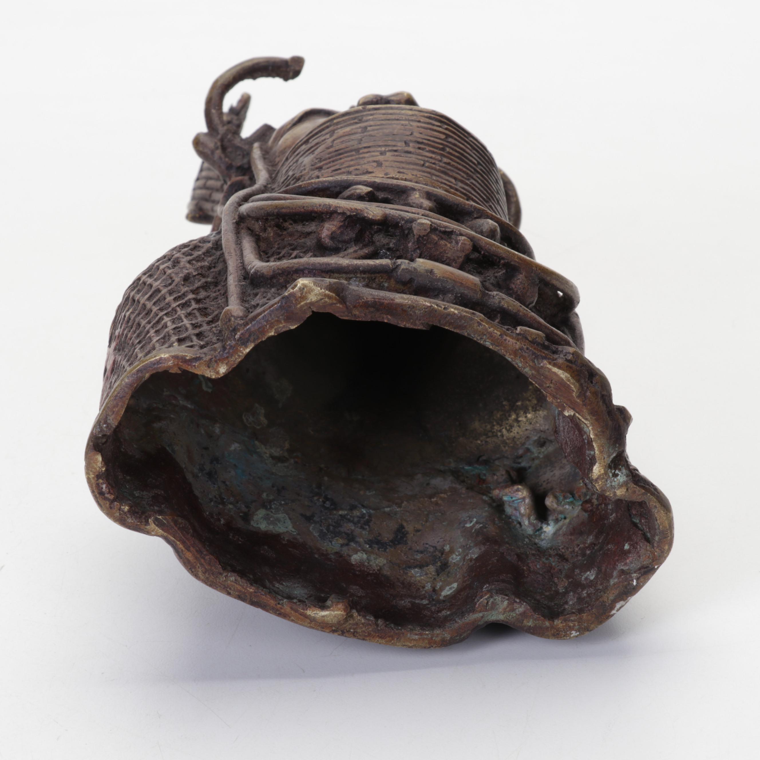 Benin Bronze OBA Memorial Head Sculpture