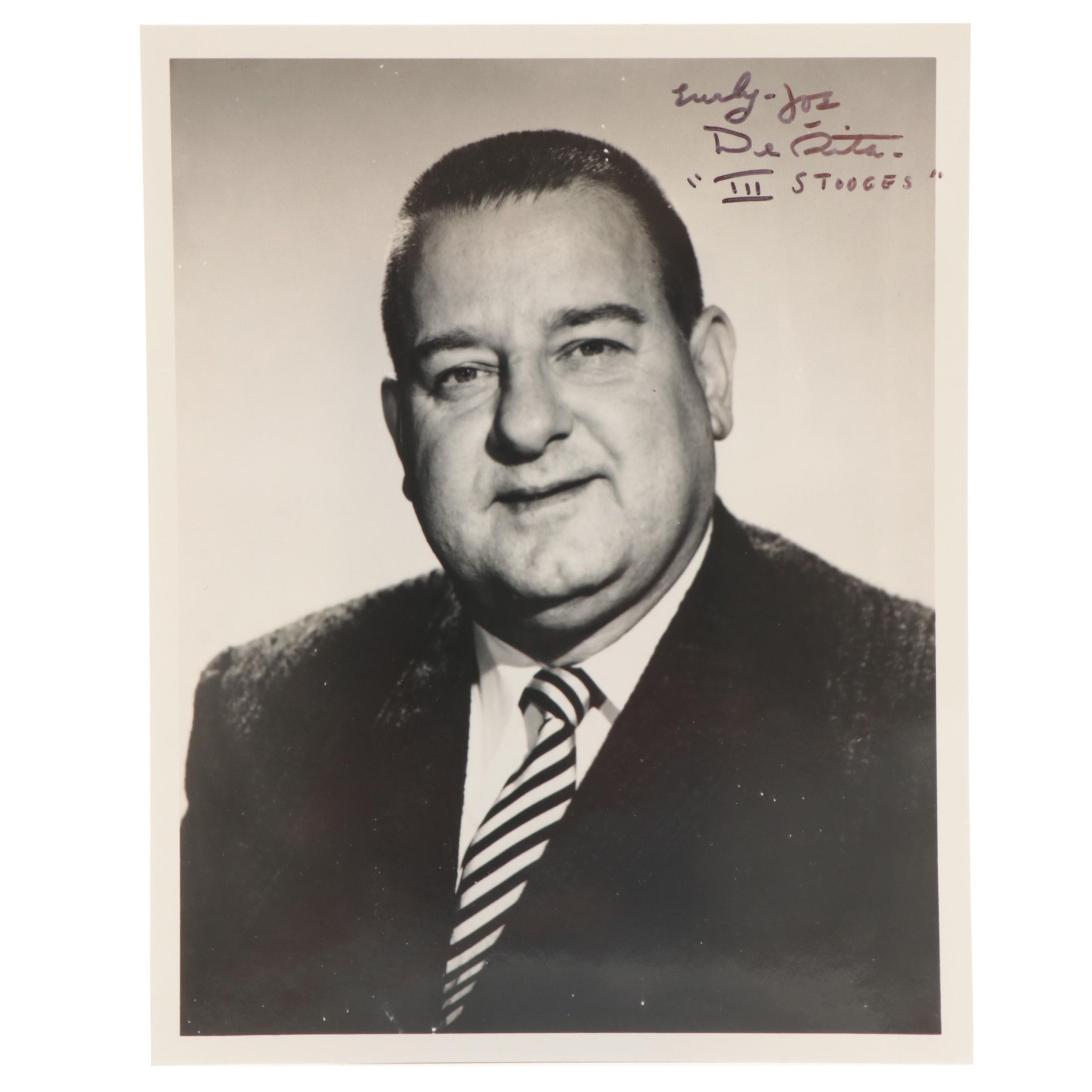 Joe DeRita "Curly Joe" of the Three Stooges Signed Giclée Print