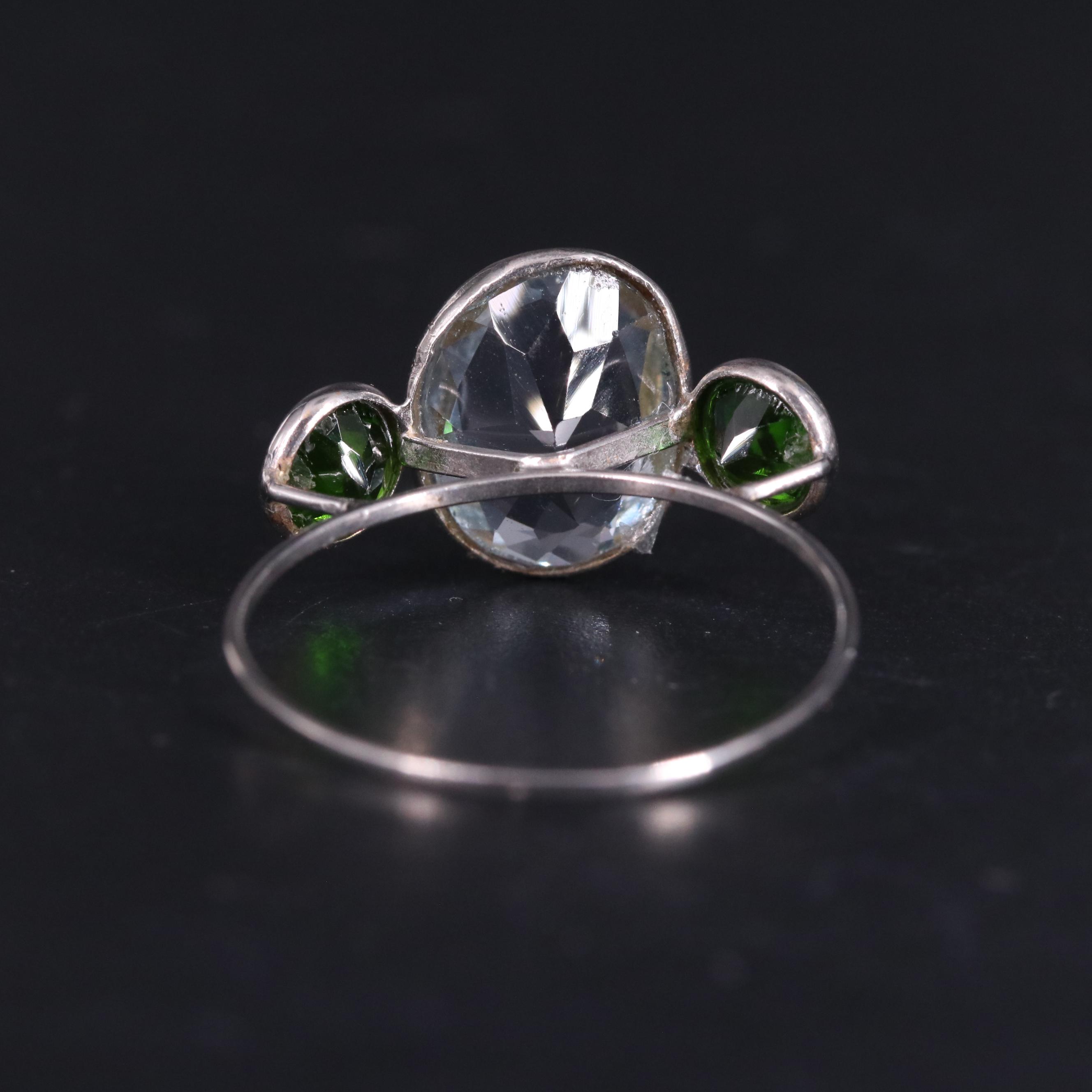 14K Aquamarine and Diopside Ring