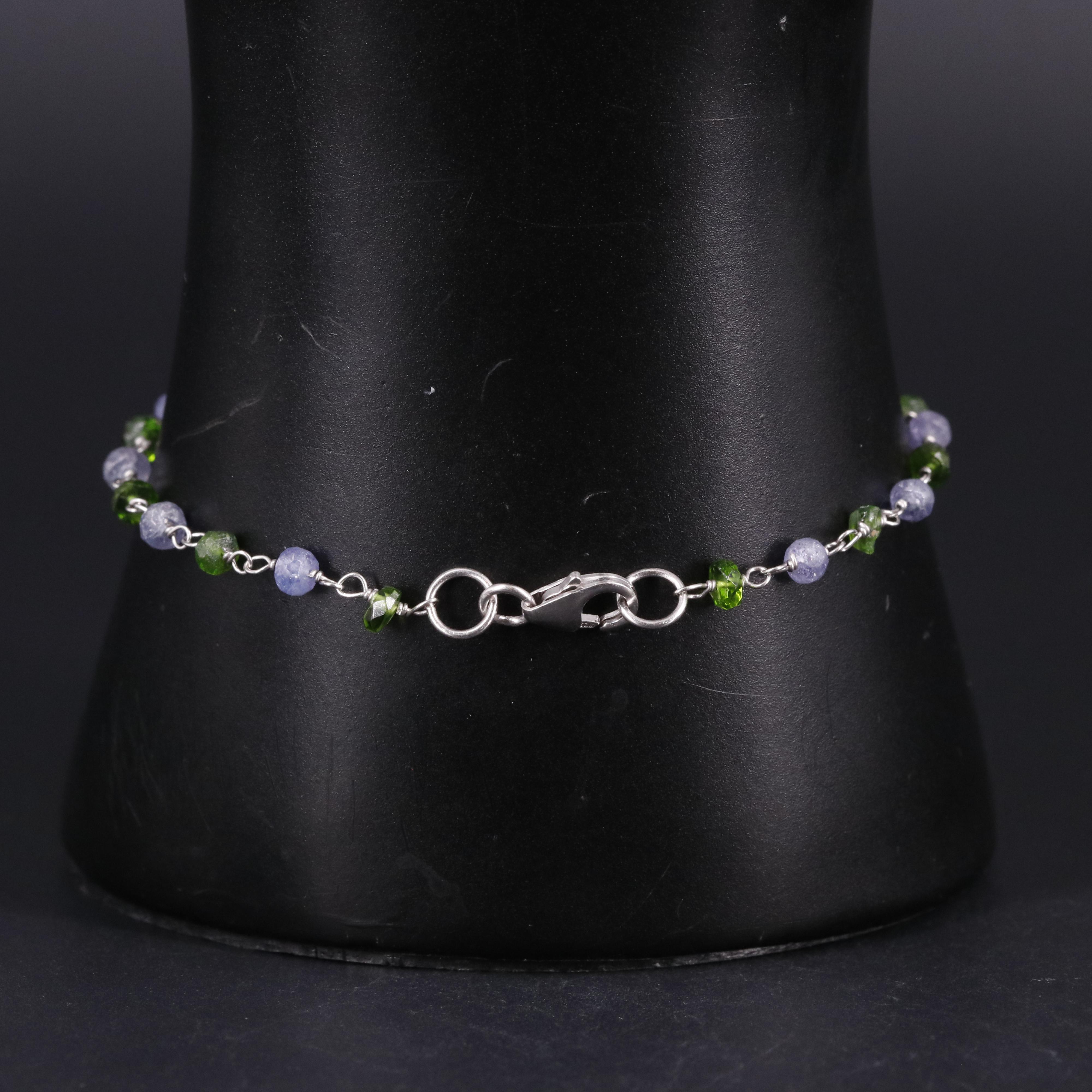 Sterling Silver Beaded Gemstone Bracelet