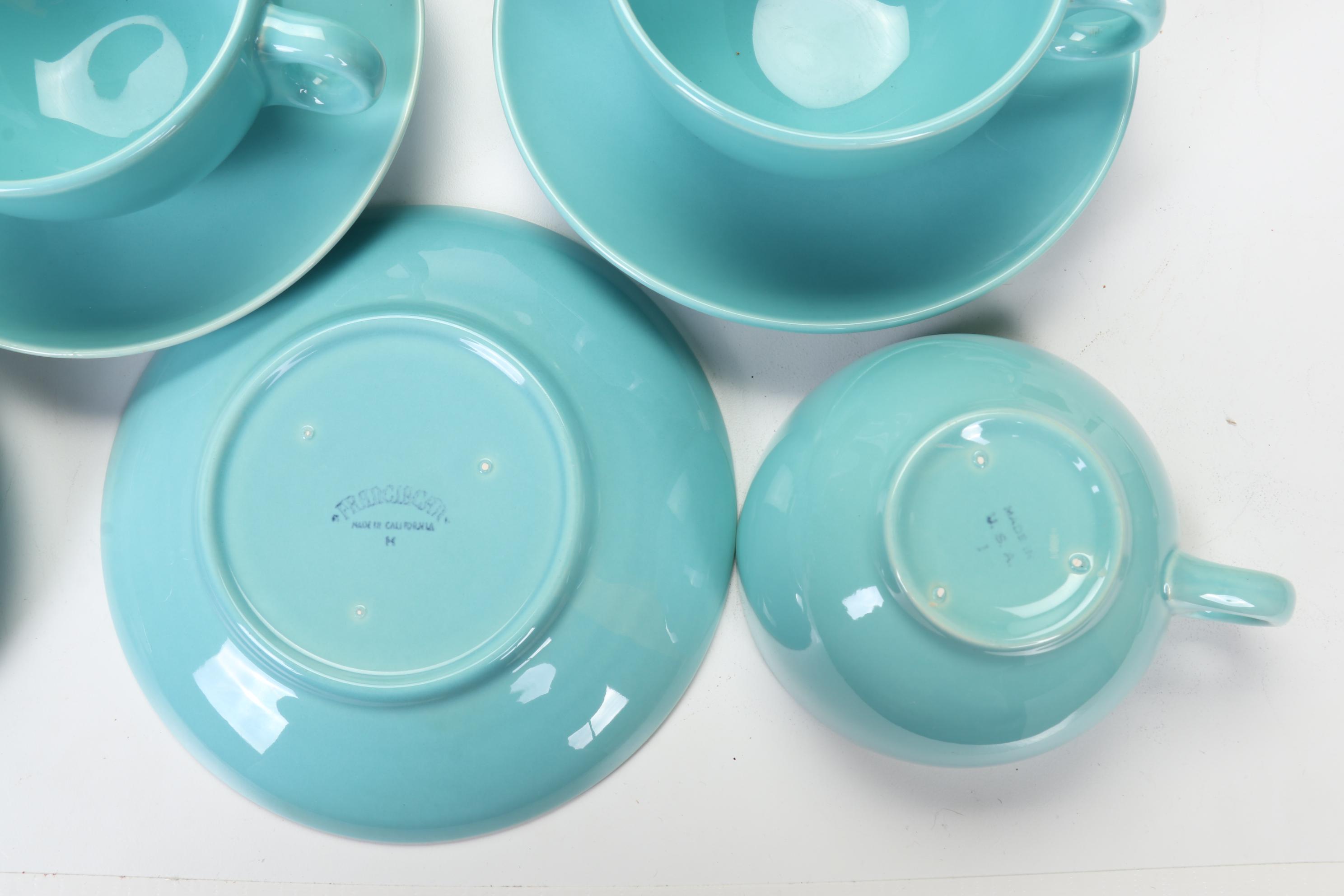 Franciscan  Earthenware "El Patio" Turquoise Dinnerware, 1934-1950