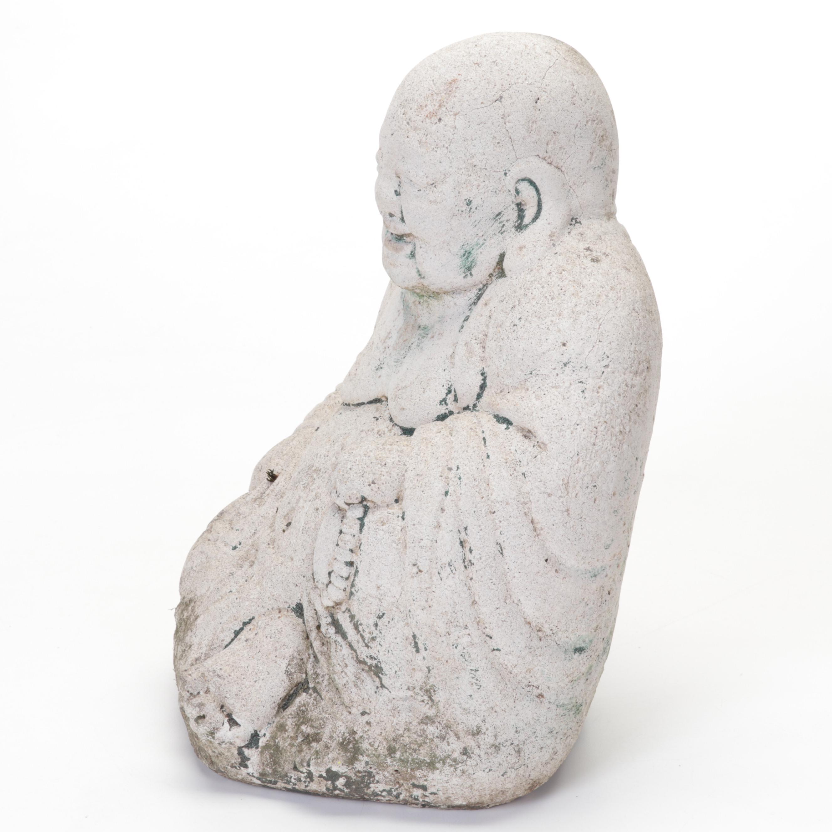 Concrete Buddha and Rabbit Garden Statues