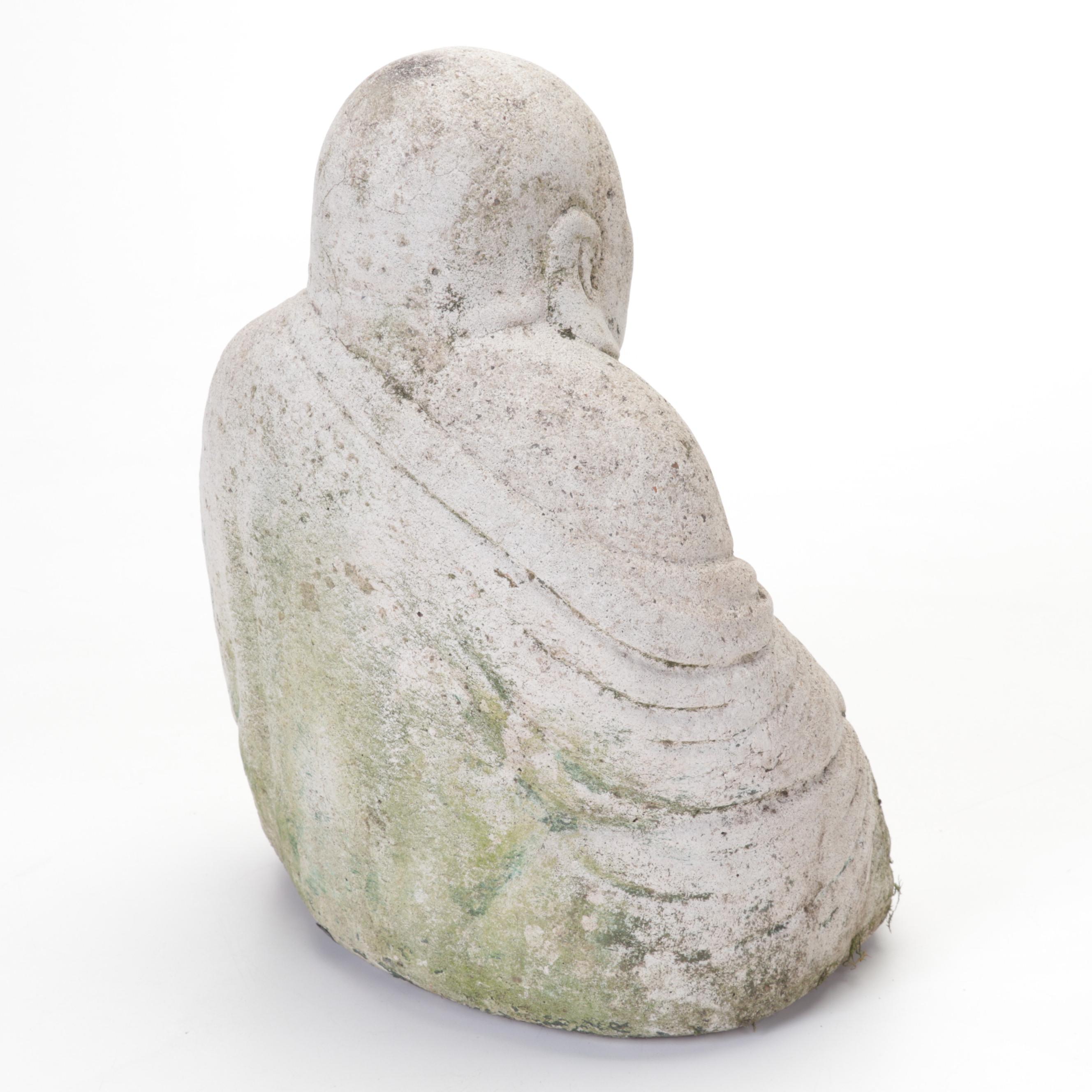 Concrete Buddha and Rabbit Garden Statues