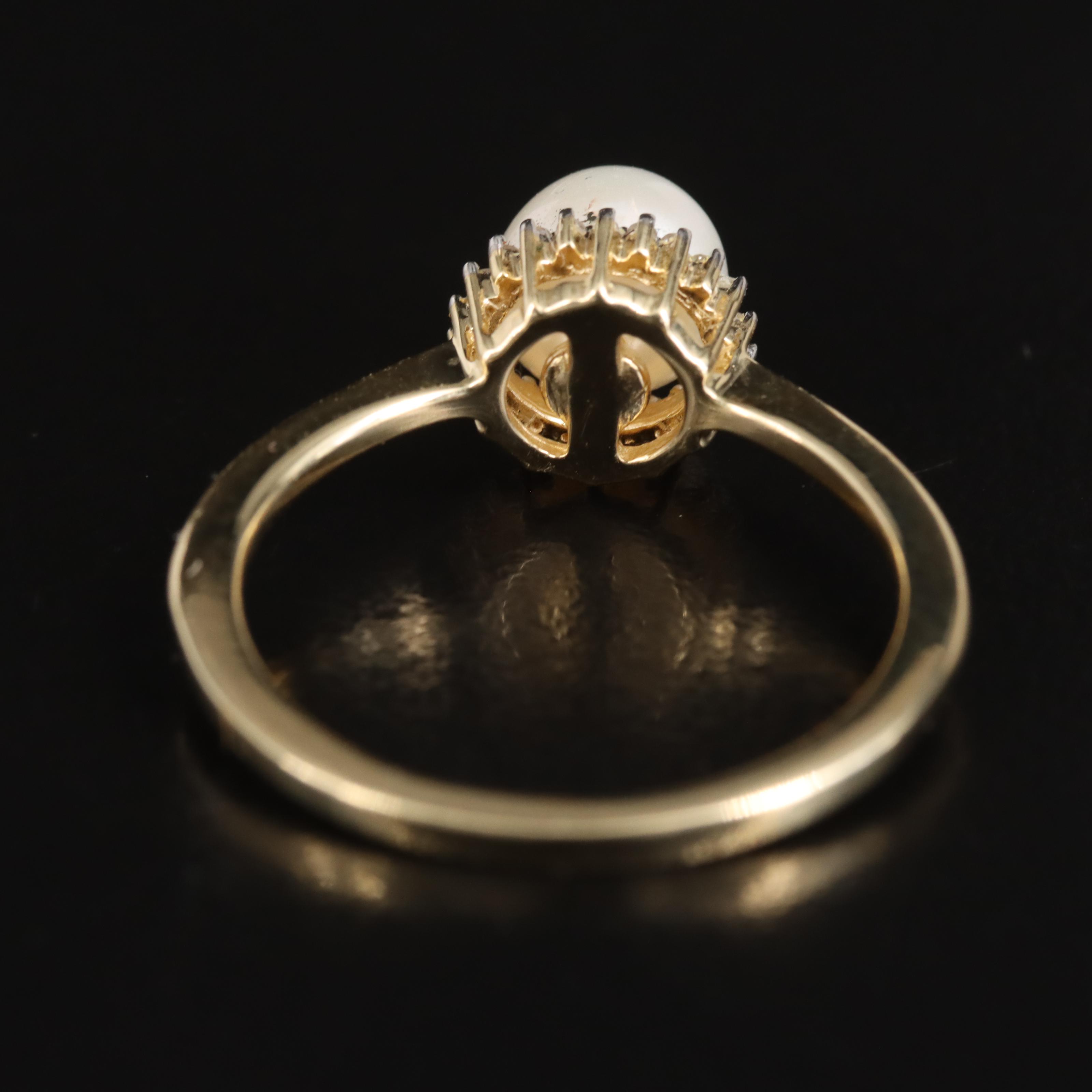 10K Pearl and Diamond Ring