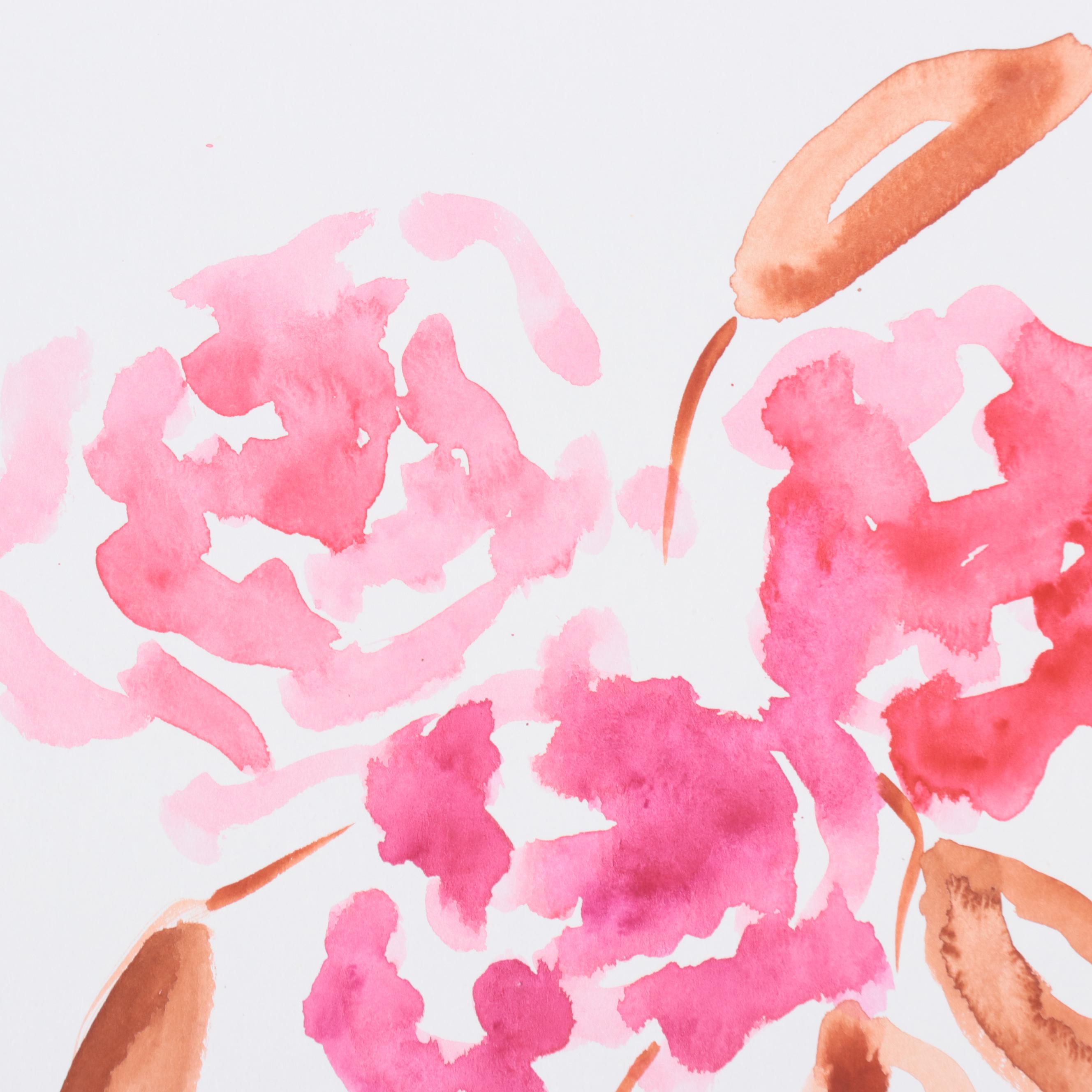 Kait Roberts Floral Mixed Media Drawings, 2020