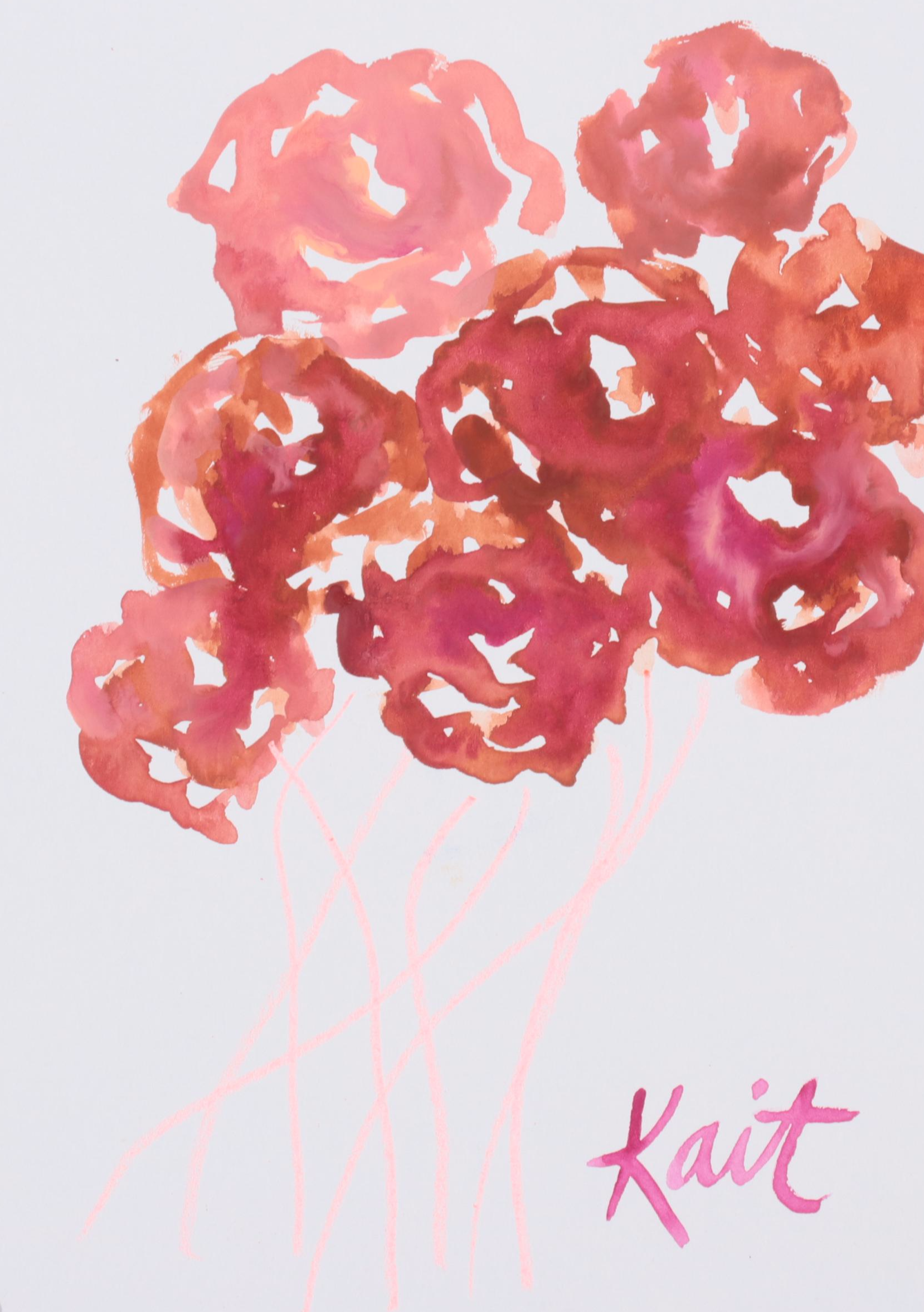 Kait Roberts Floral Mixed Media Drawings, 2020